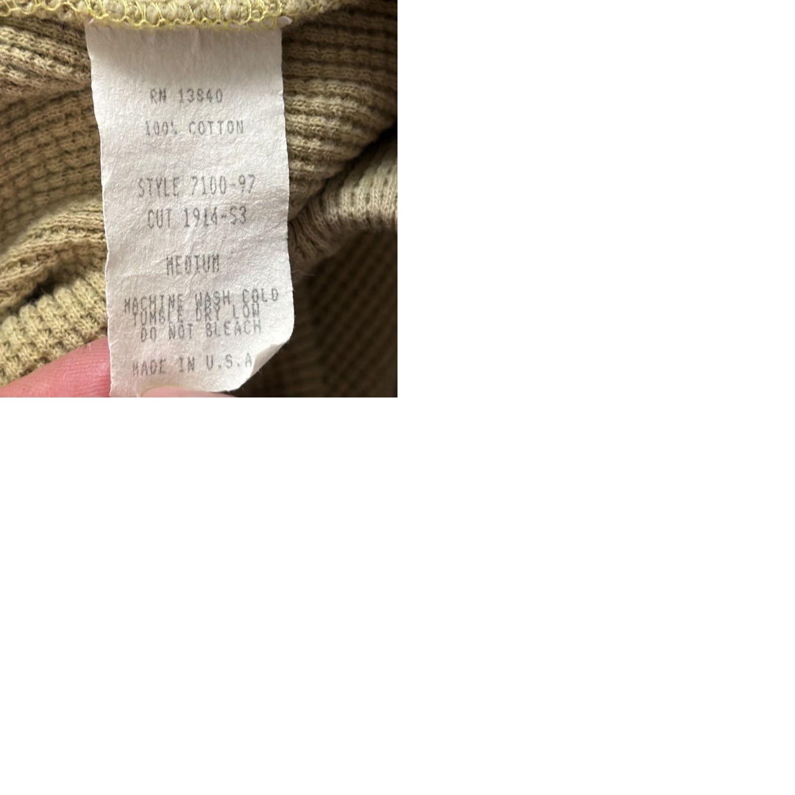 Vintage VINTAGE Fitigues Pants Womens M Beige Cotton 100% Waffle Knit High Rise Straight Rise 23x30 USA Regular Chino Casual Mens Womens Boys Girls Size 32" / US 10 / IT 46 - 9 Thumbnail