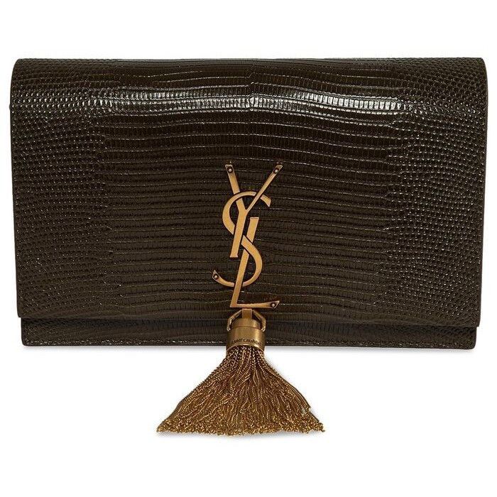 Saint Laurent Kate Dark Sea Weed Embossed Leather Shoulder B