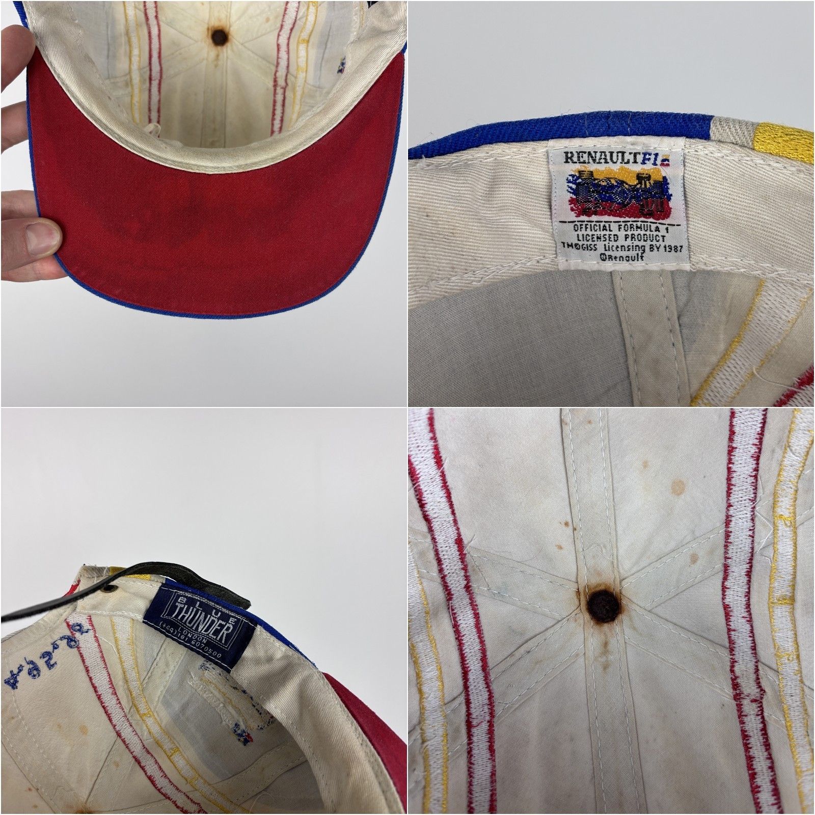 Formula 1 Vintage 1987 Renault Formula 1 Team Blue Thunder Cap Rare Size ONE SIZE - 8 Thumbnail