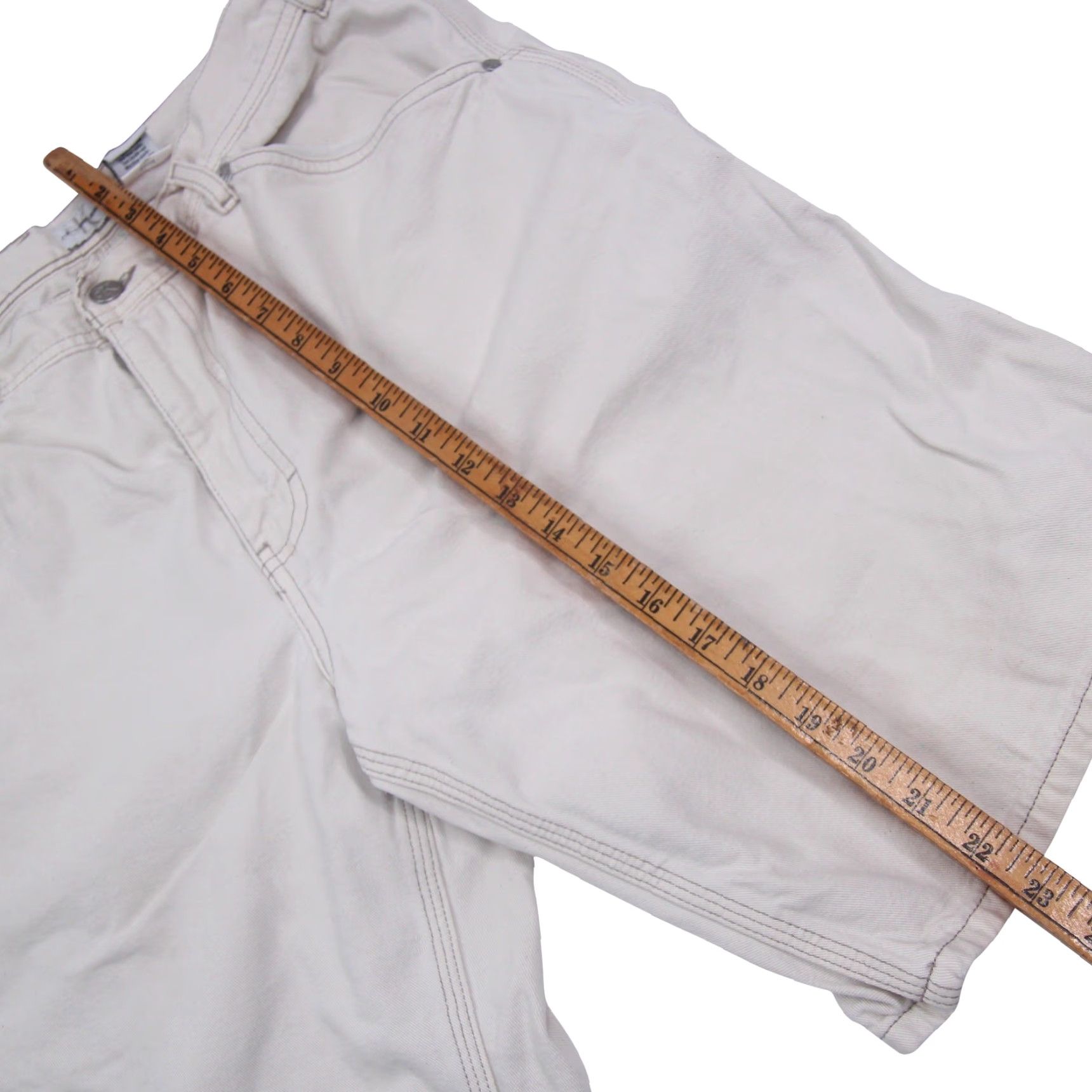 Calvin Klein VINTAGE Calvin Klein Mens Jean Shorts 33 Tan Y2k Patch 9/10 Shirts? Size US 33 - 6 Thumbnail