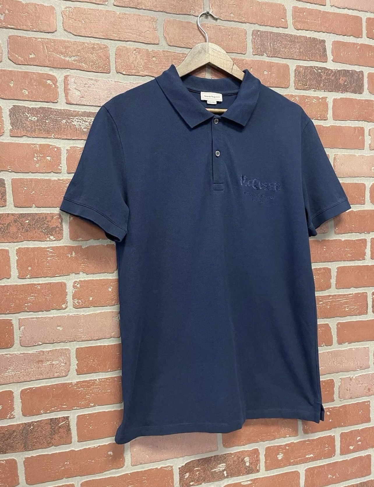 Alexander McQueen Size M - Alexander McQueen Graffiti Mesh Logo Polo Shirt Size US M / EU 48-50 / 2 - 2 Thumbnail