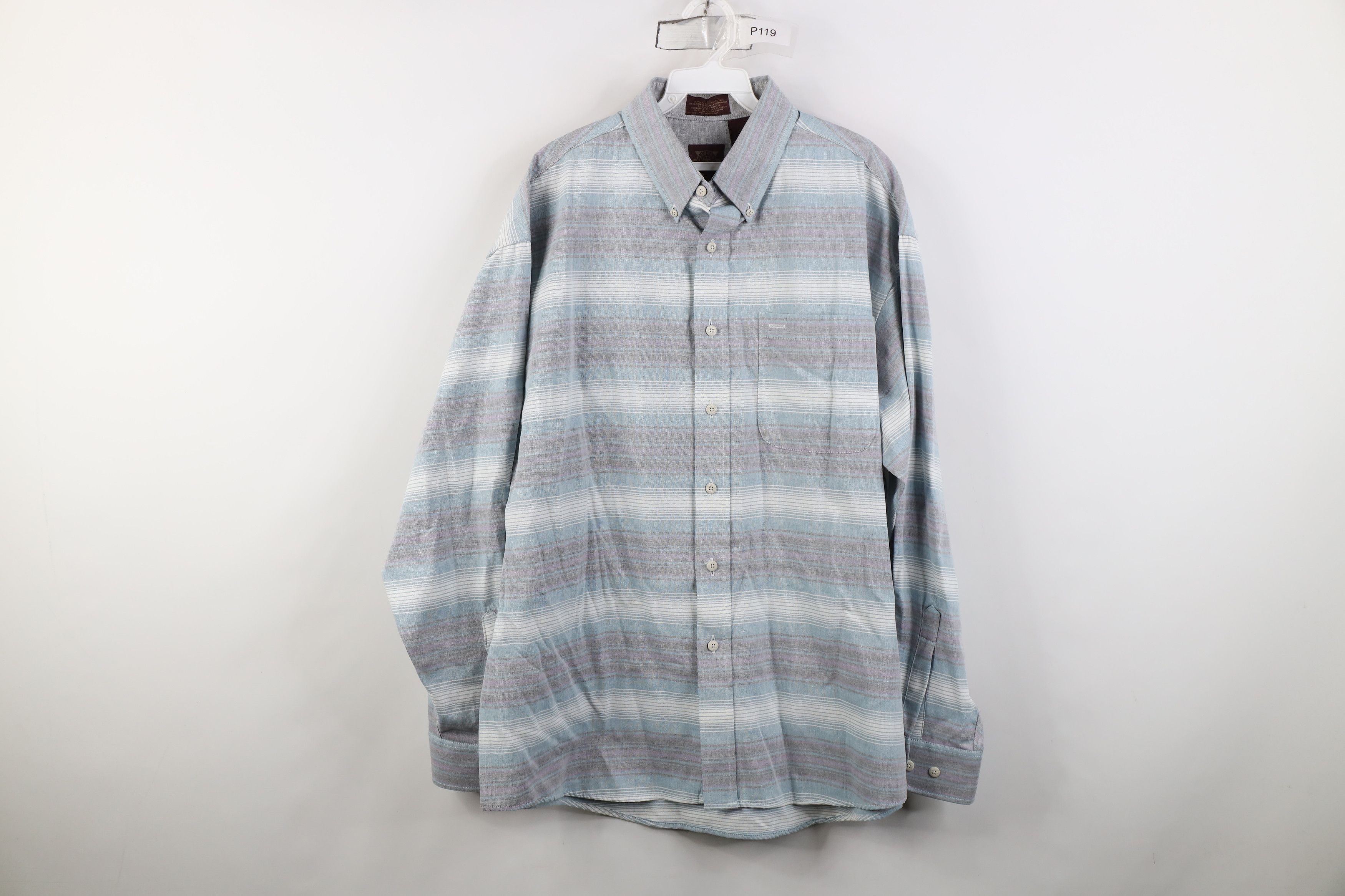 Vintage Vintage 90s Streetwear Heavy Cotton Oxford Button Down Shirt Size US L / EU 52-54 / 3 - 1 Thumbnail