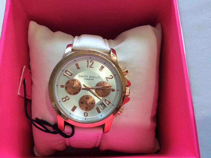 Designer Daisy Dixon Ladies white dial leather strap watch Size ONE SIZE - 4 Thumbnail