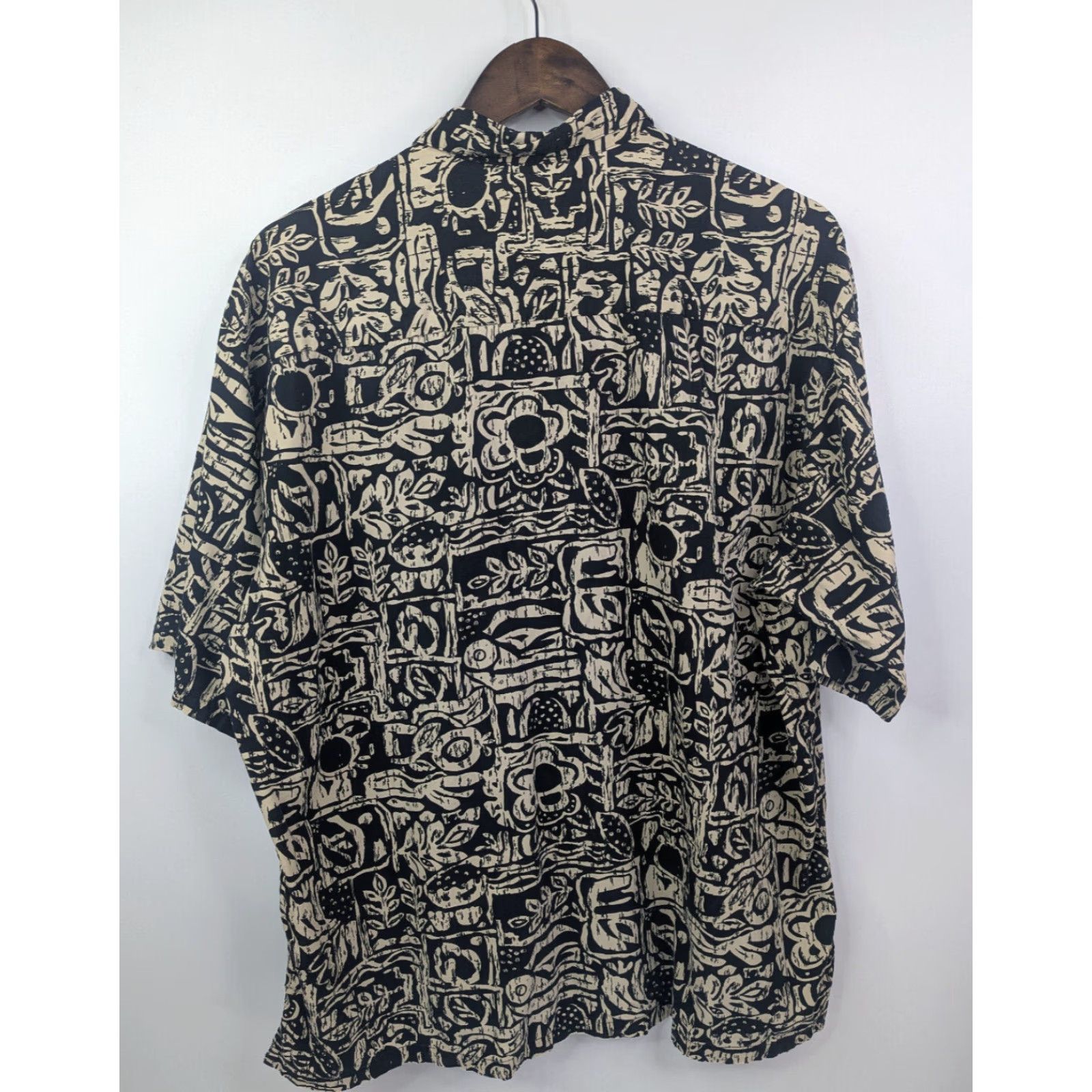 Vintage VINTAGE Pau Hana Hawaiian Shirt Mens XL Black Beige Printed Short Sleeve Button Up Down Shirt Size US XL / EU 56 / 4 - 3 Thumbnail