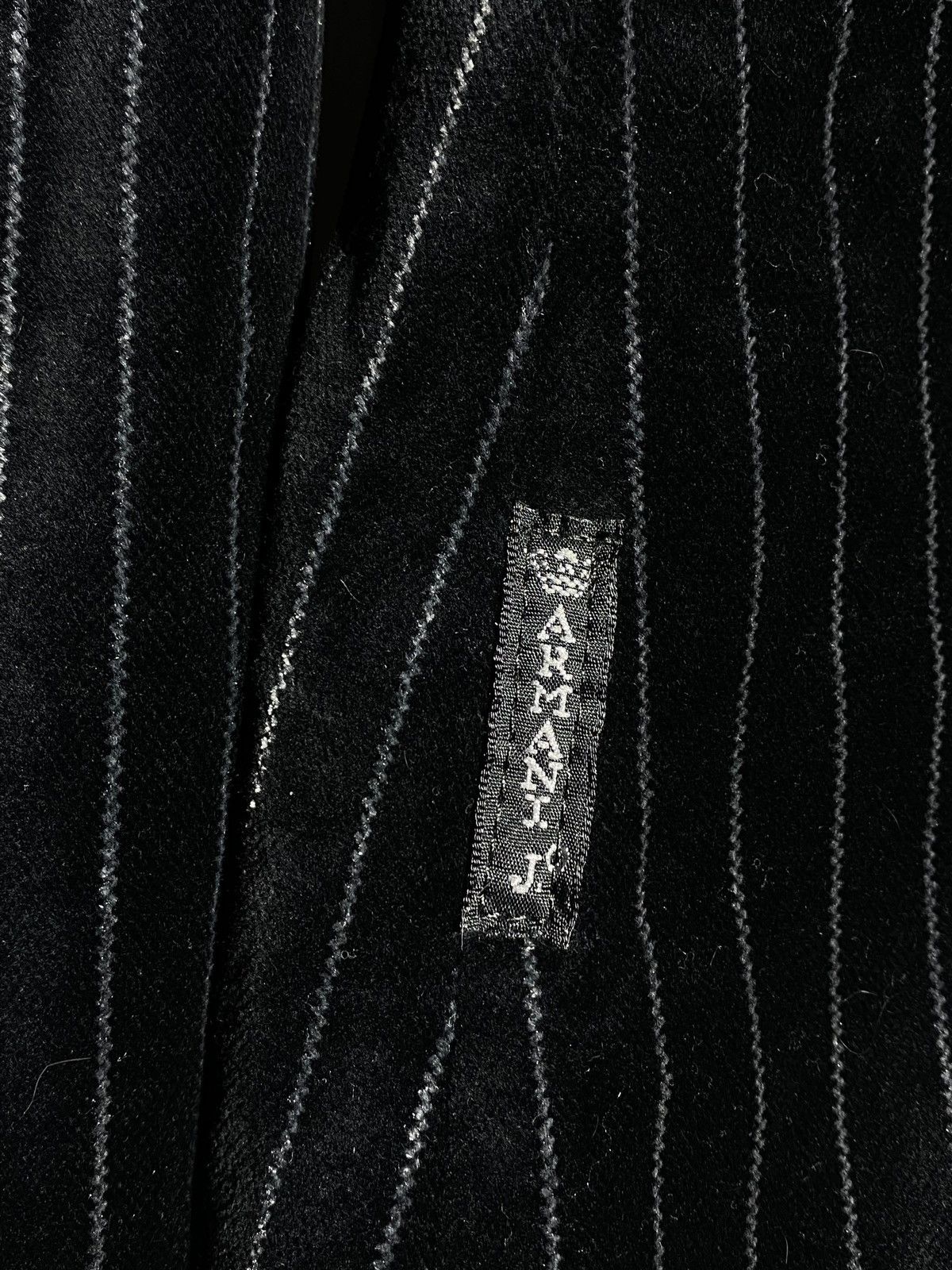 Armani Vintage 90s Armani Jeans Velour Striped Black Women’s Blazer Size M / US 6-8 / IT 42-44 - 20 Thumbnail