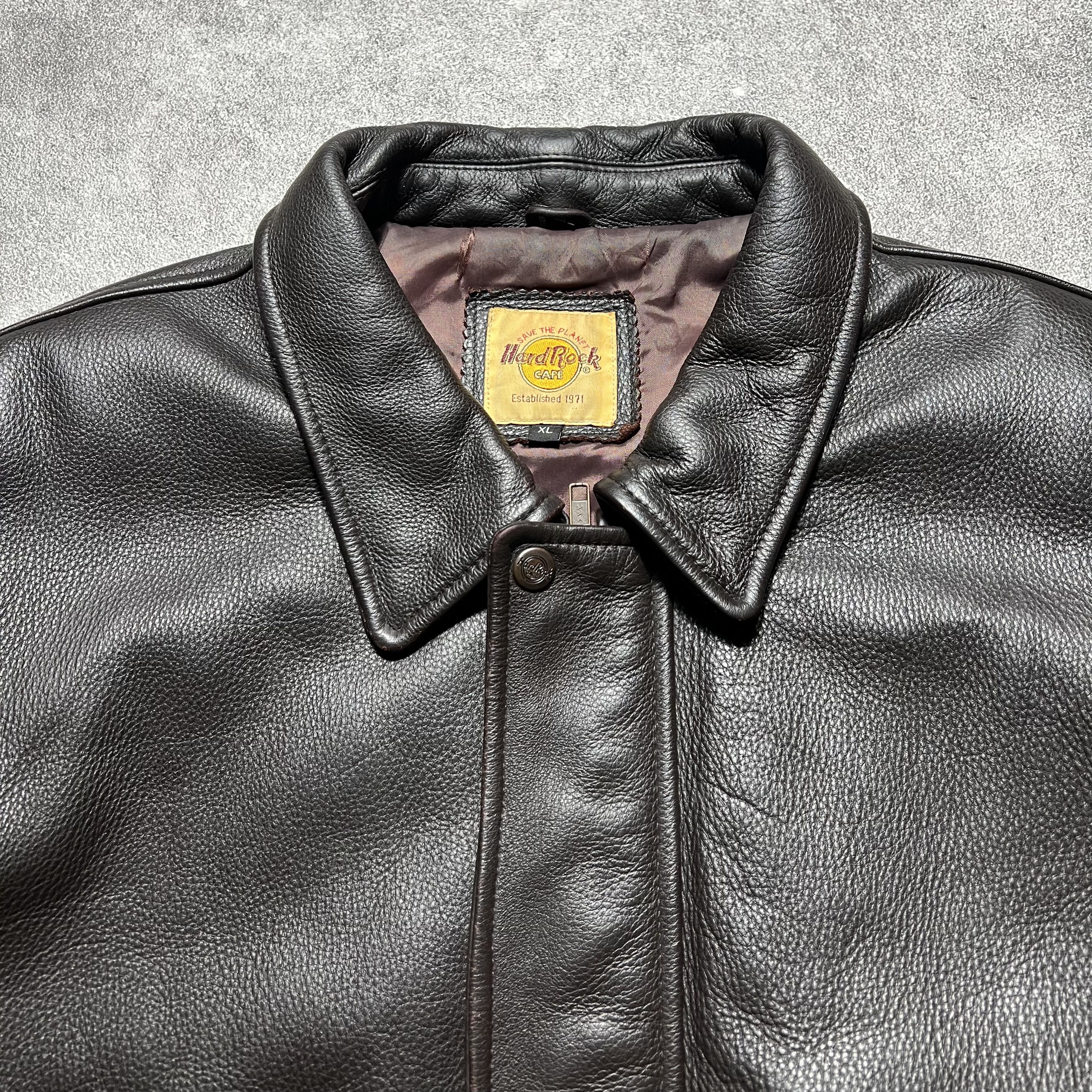 Hard Rock Cafe × Leather × Vintage Hard Rock Leather jacket Size US XL / EU 56 / 4 - 3 Thumbnail