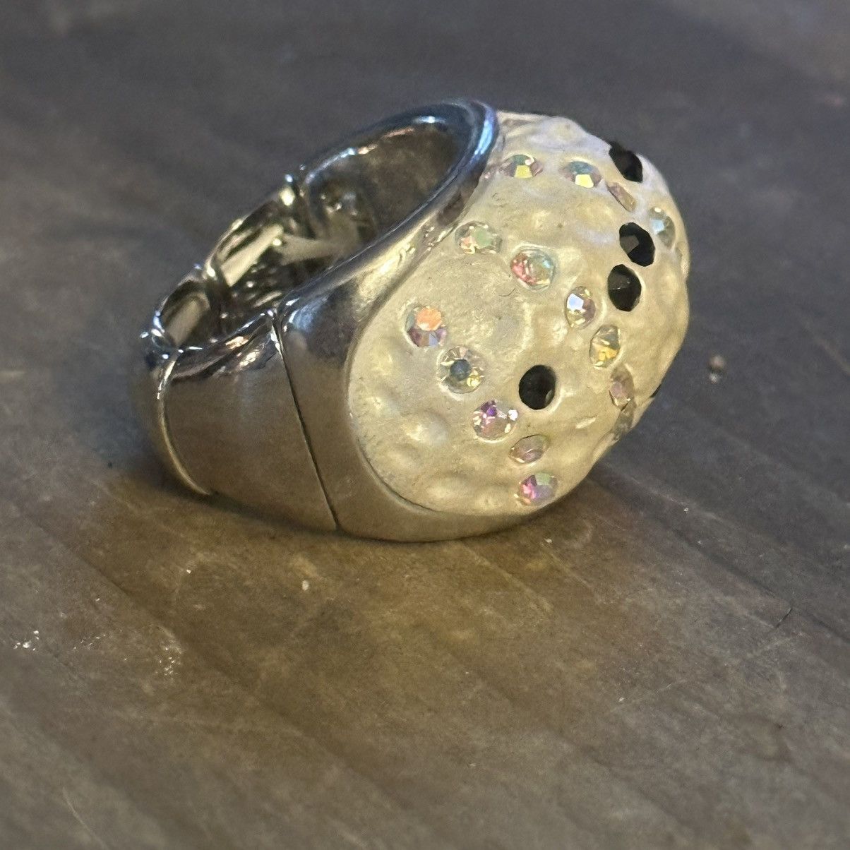 Other White rhinestone stretch dome ring Size ONE SIZE - 4 Thumbnail