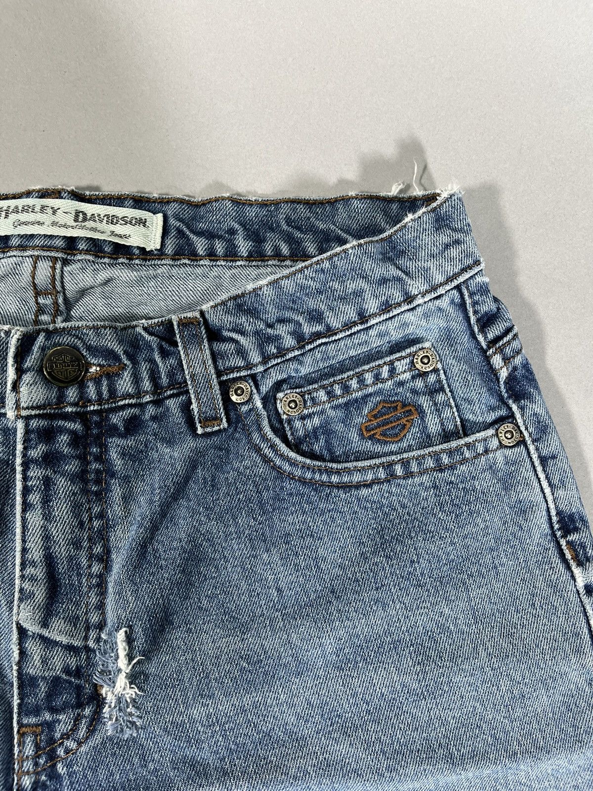 Harley Davidson Y2K Upcycled Harley Davidson Blue Jeans Size 30" / US 8 / IT 44 - 7 Thumbnail