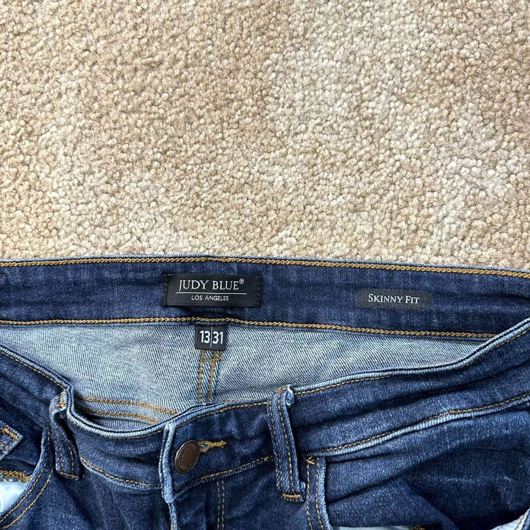 Vintage Judy Blue Jeans Women's 13/31 Skinny High Rise Denim 5-Pocket Stretch Blue Denim Casual Pants (Juniors) Mens Womens Size 34" / US 12 / IT 48 - 3 Thumbnail