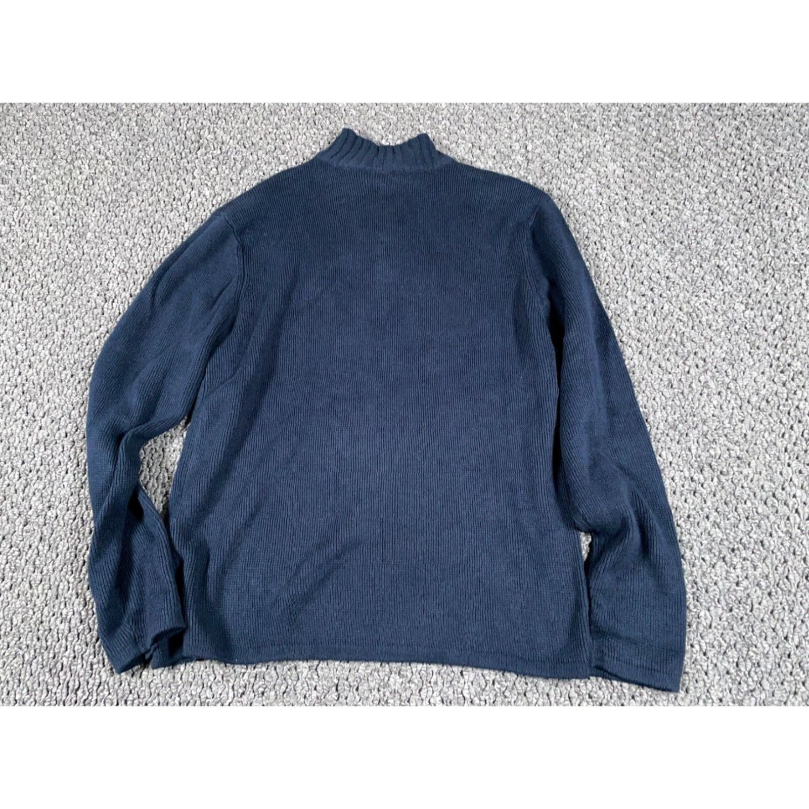 Vintage VINTAGE Aeropostale Sweater Adult Large Dark Blue 1/4 Zip Chunky Knit Cotton 90s Mens Size US L / EU 52-54 / 3 - 2 Thumbnail