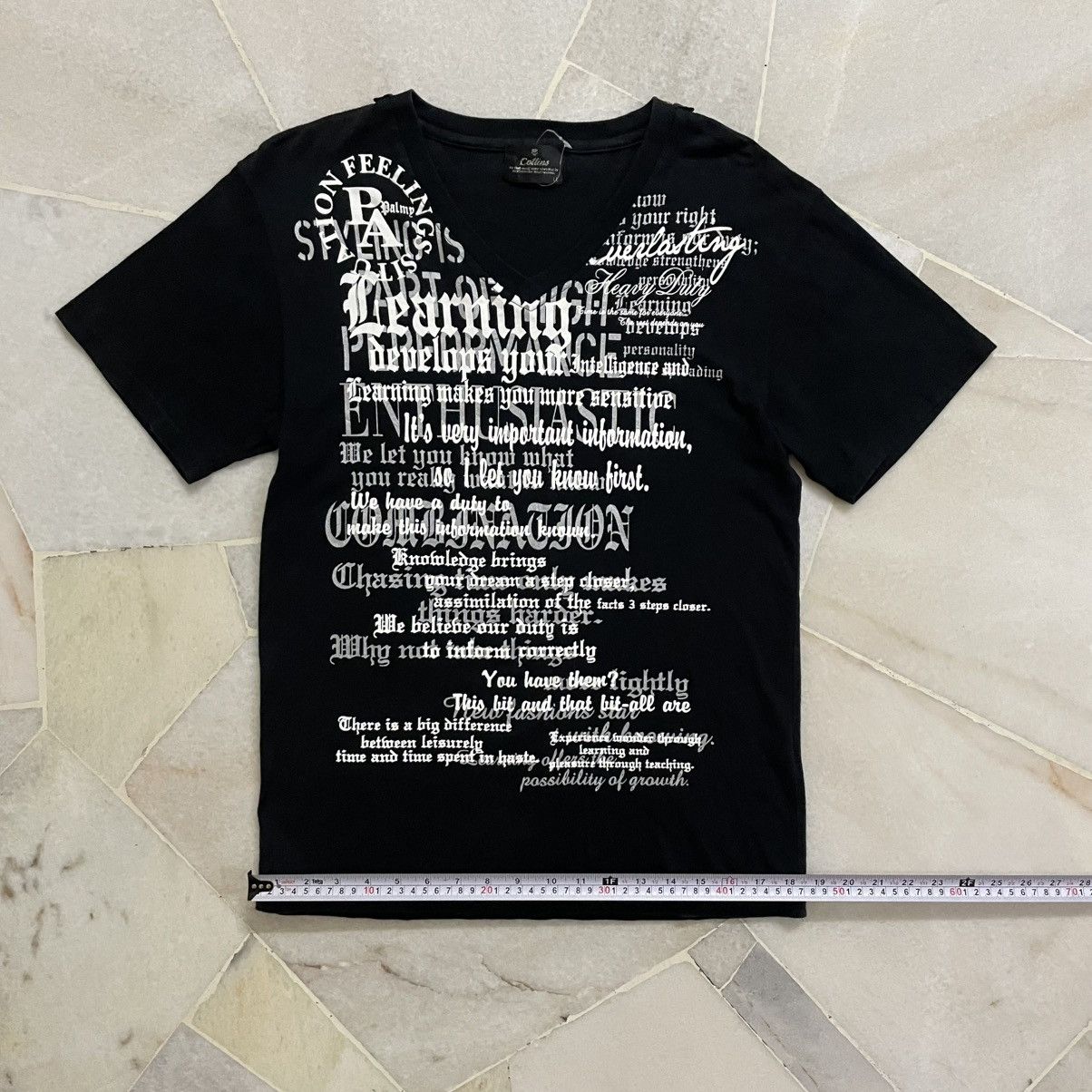 If Six Was Nine Original Tshirt Y2K Poem black V-neck short-sleeve t-shirt. Size US S / EU 44-46 / 1 - 7 Thumbnail