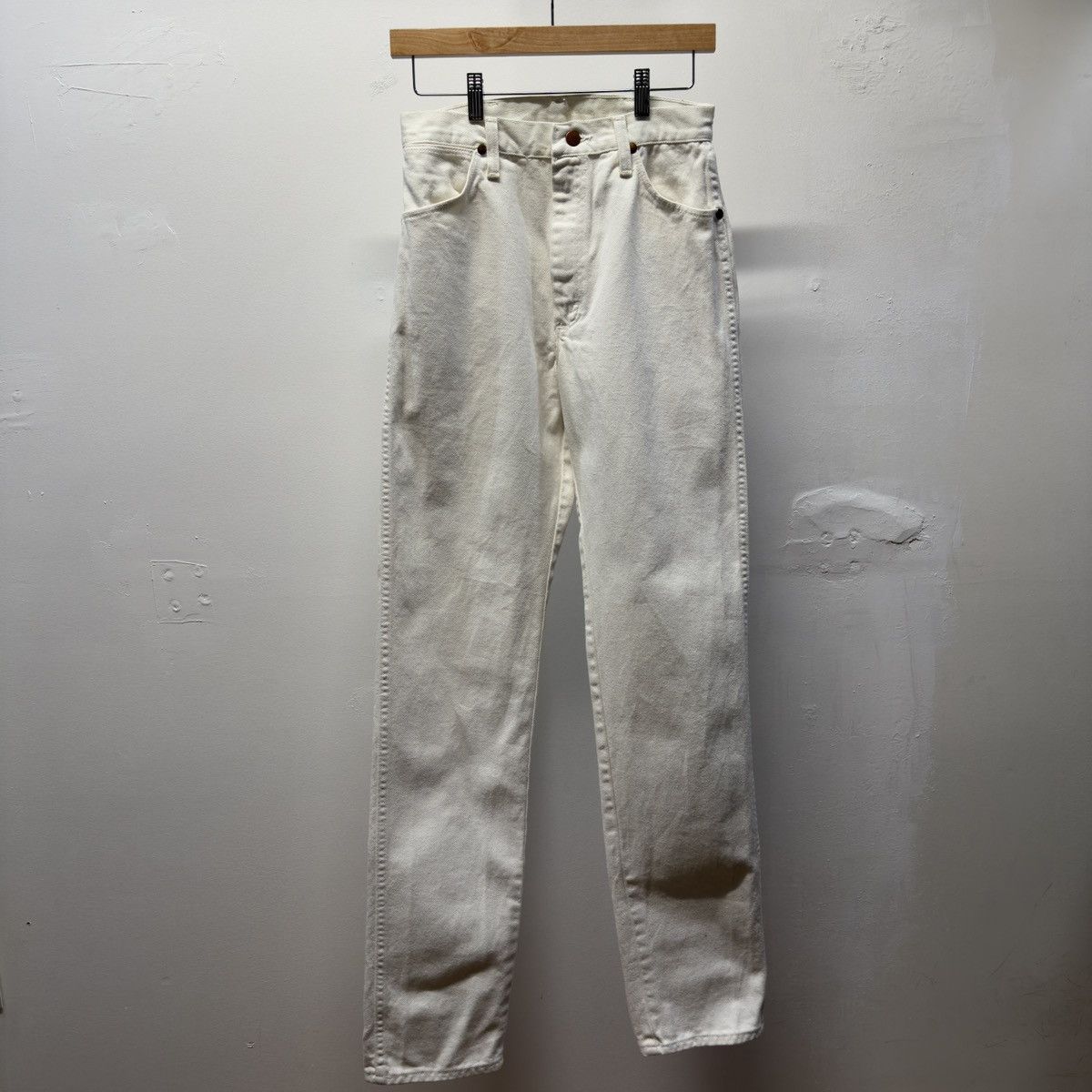 Vintage Wrangler White Denim Jeans Straight Fit ERD Grunge RRL Size 26" / US 2 / IT 38 - 1 Thumbnail