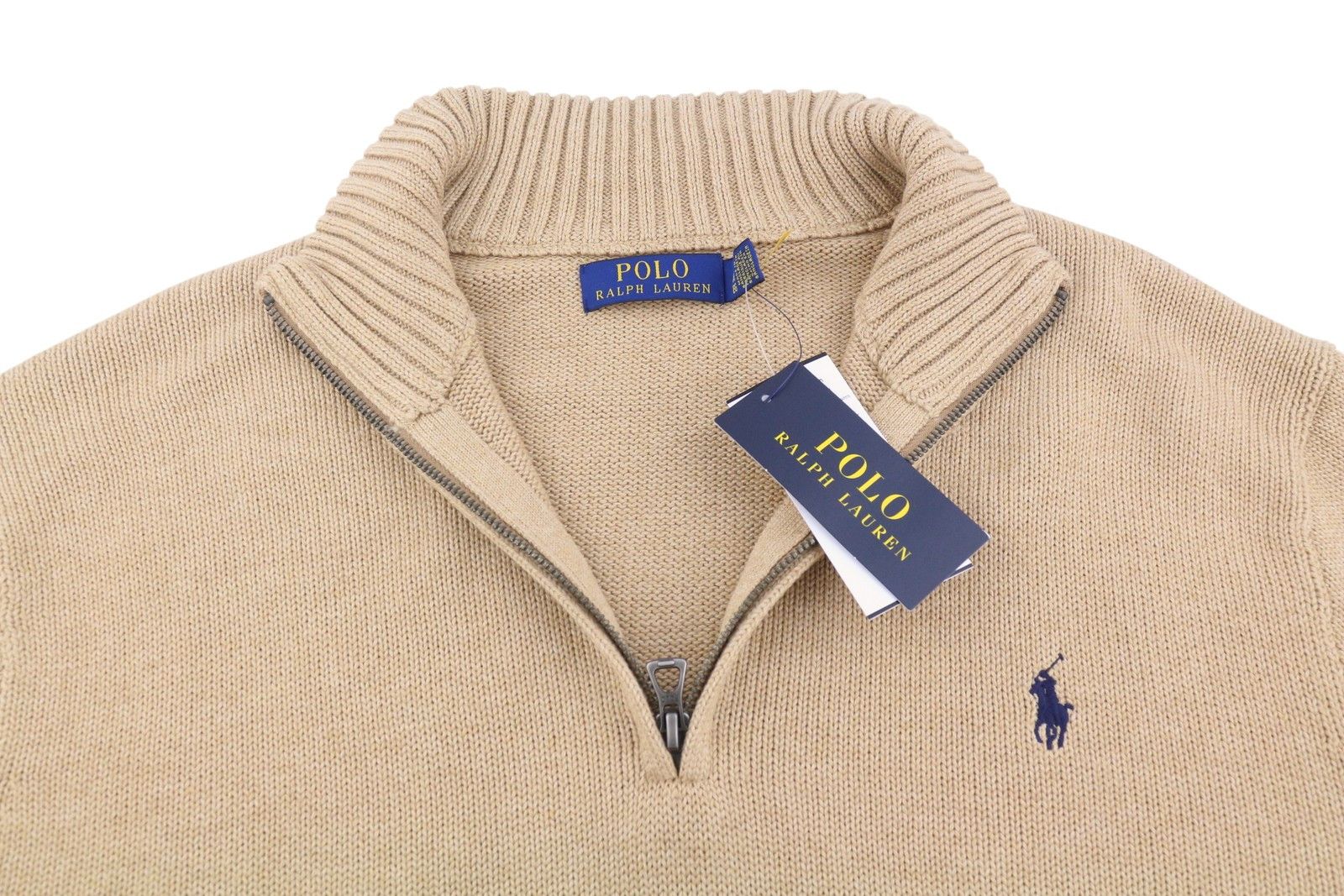 Ralph Lauren BROWN XL Half Zip Neck Pullover Jumper 86937 Size US XL / EU 56 / 4 - 5 Thumbnail