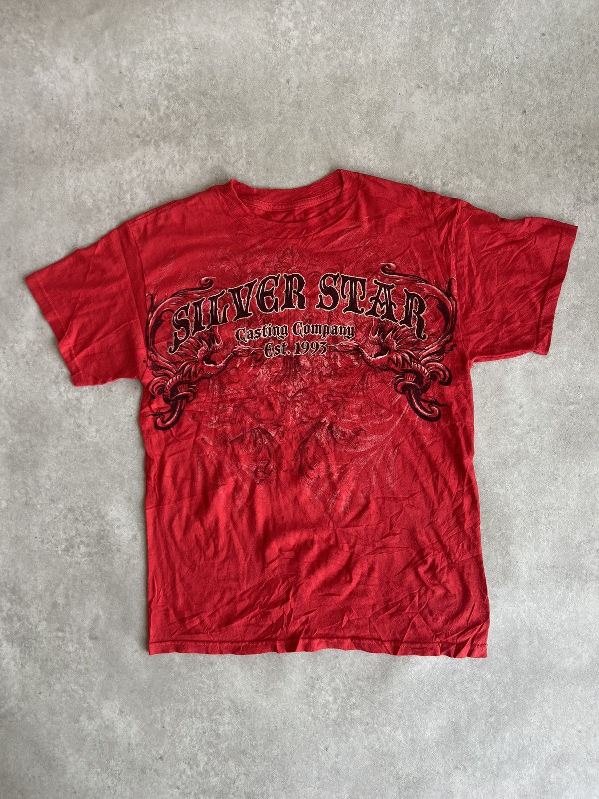Affliction × Tapout × Vintage 💥BINDING OFFER💥 y2k Silver Star Casting Company Tshirt Size US L / EU 52-54 / 3 - 1 Thumbnail