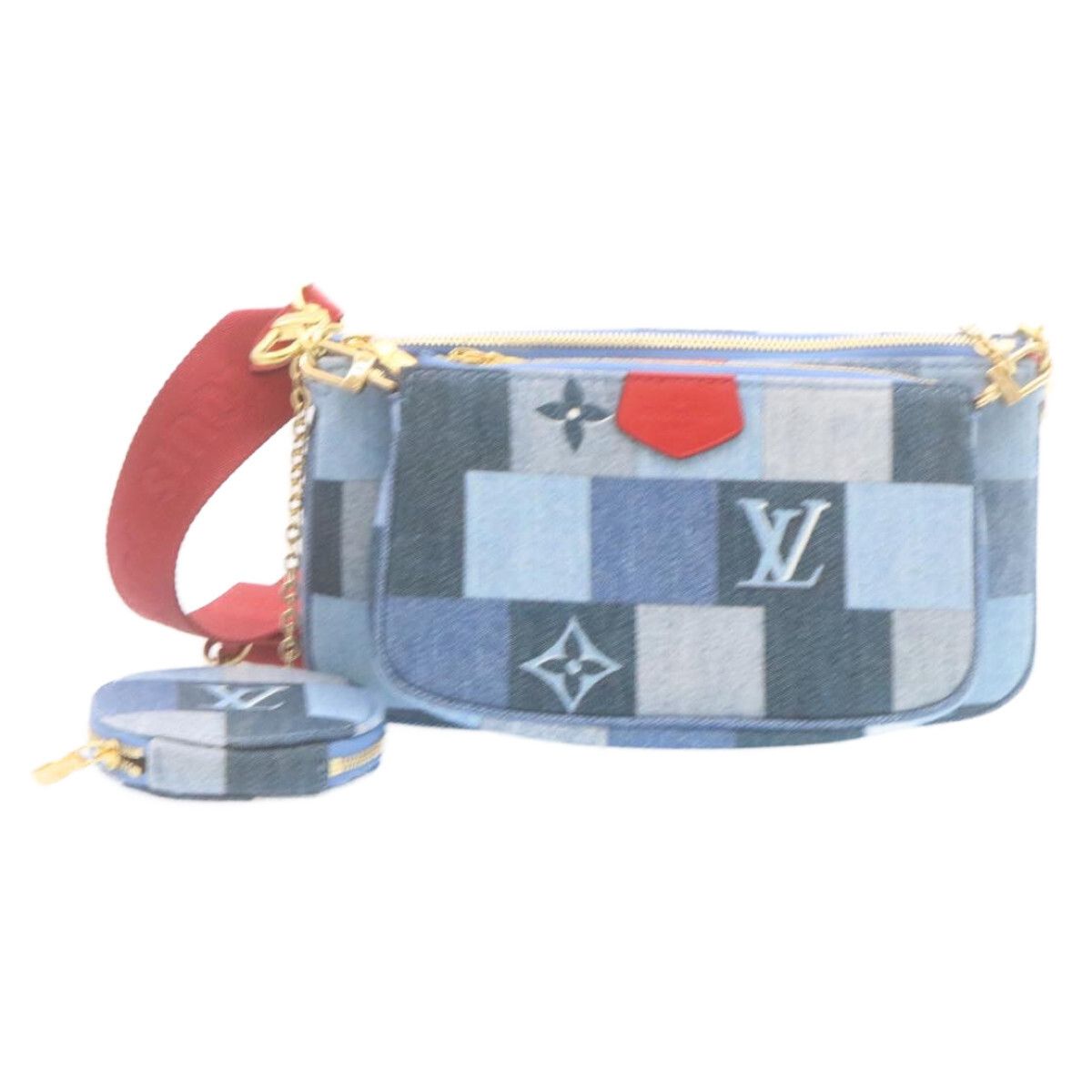 Louis Vuitton Louis Vuitton Multi Pochette Accessoires Damier and Monogram Patchwork Denim Size ONE SIZE - 1 Thumbnail