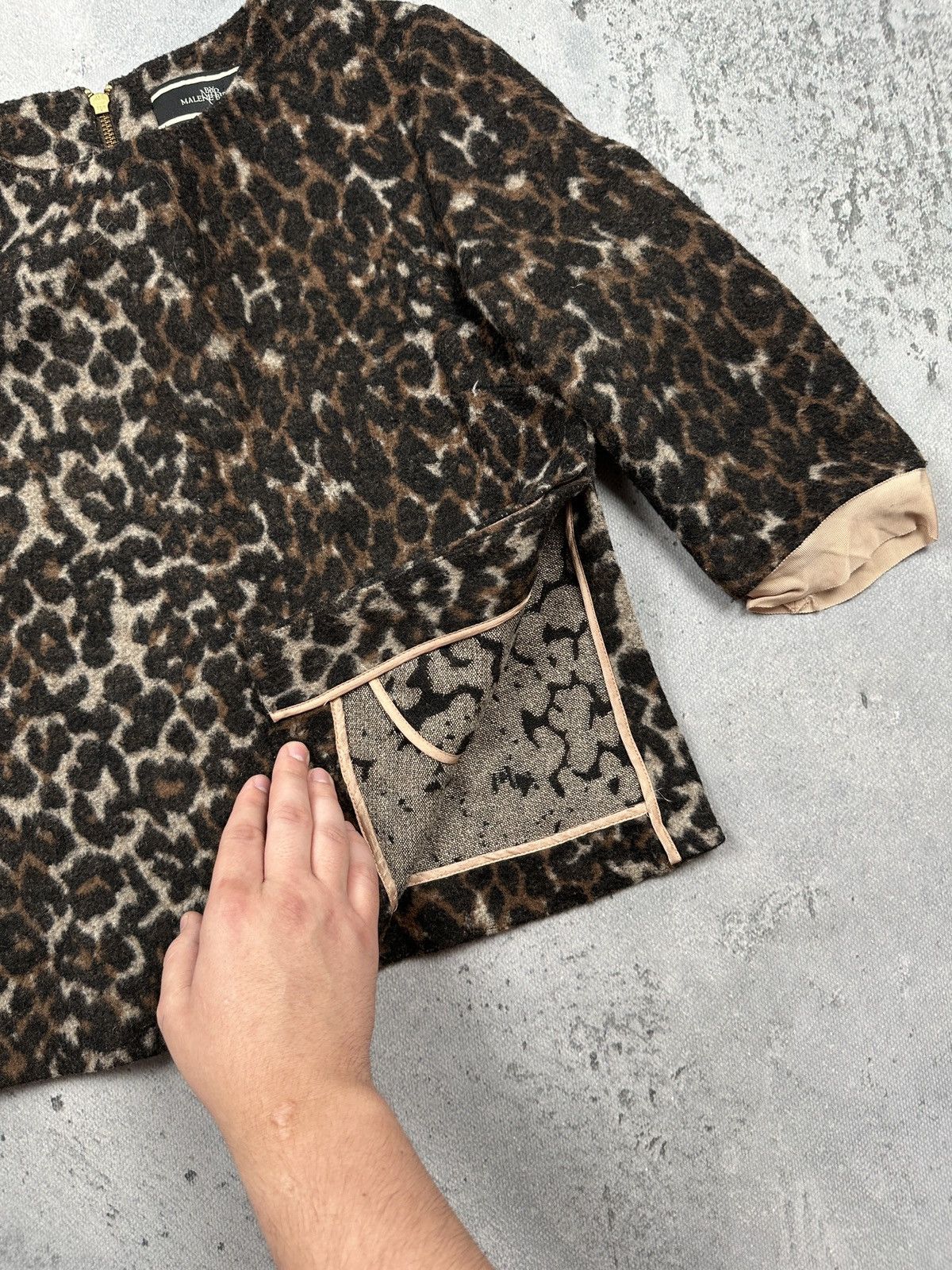 By Malene Birger Vintage By Malene Birger Leopard Wool Blend Cropped Top Zip Size S / US 4 / IT 40 - 5 Thumbnail