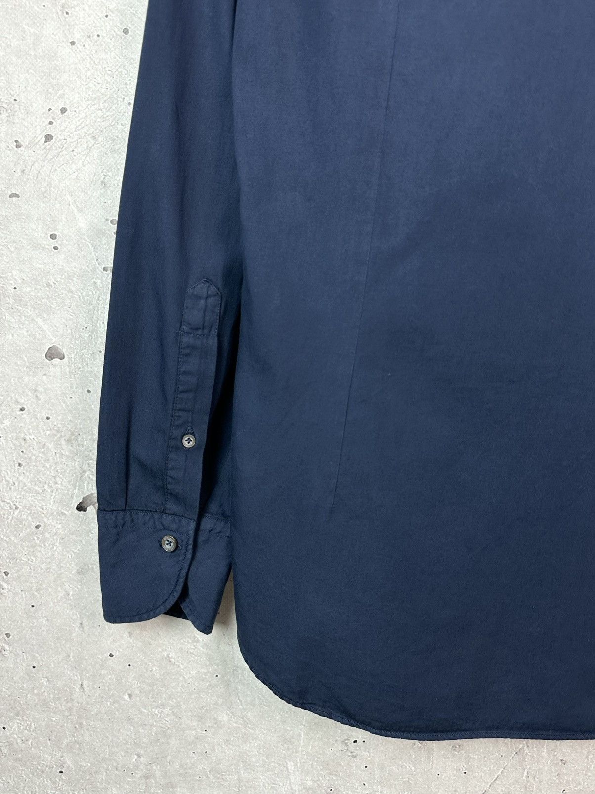 Drumohr Drumohr Navy Blue Cotton Made in Italy Long Sleeve Shirt Size US L / EU 52-54 / 3 - 7 Thumbnail
