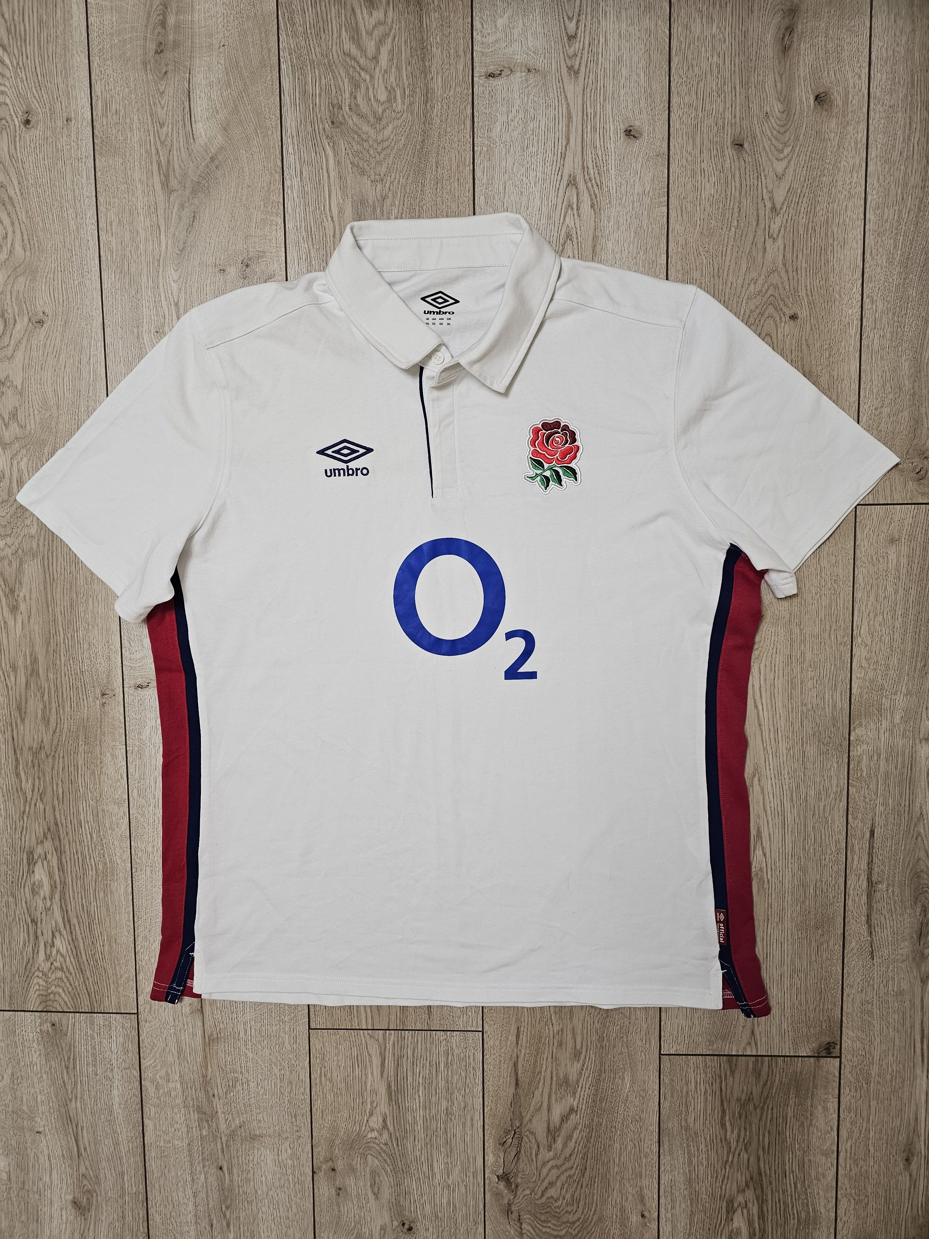 Umbro ENGLAND RUGBY SHIRT RUGBY JERSEY COTTON POLO 3XL Size US XXL / EU 58 / 5 - 1 Thumbnail