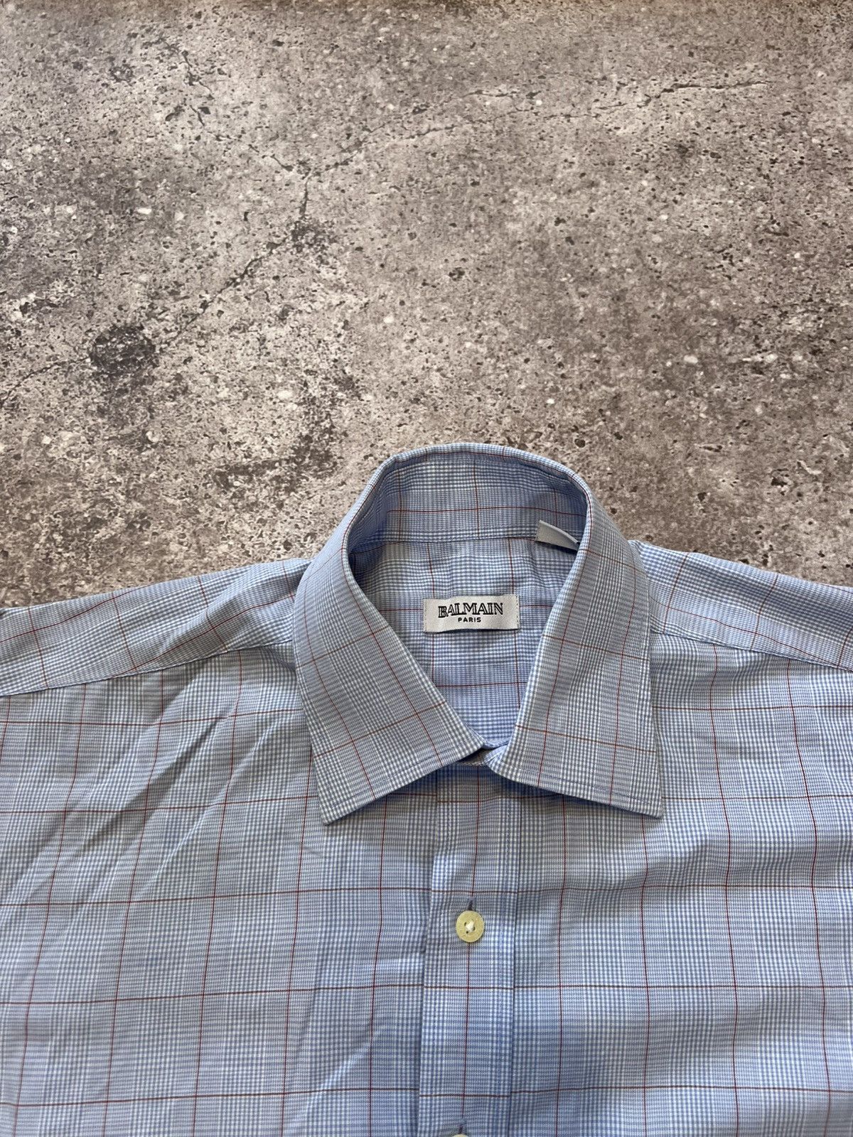 Balmain Vintage Balmain Paris White Blue Pattern Shirt France Luxury Size US L / EU 52-54 / 3 - 5 Thumbnail
