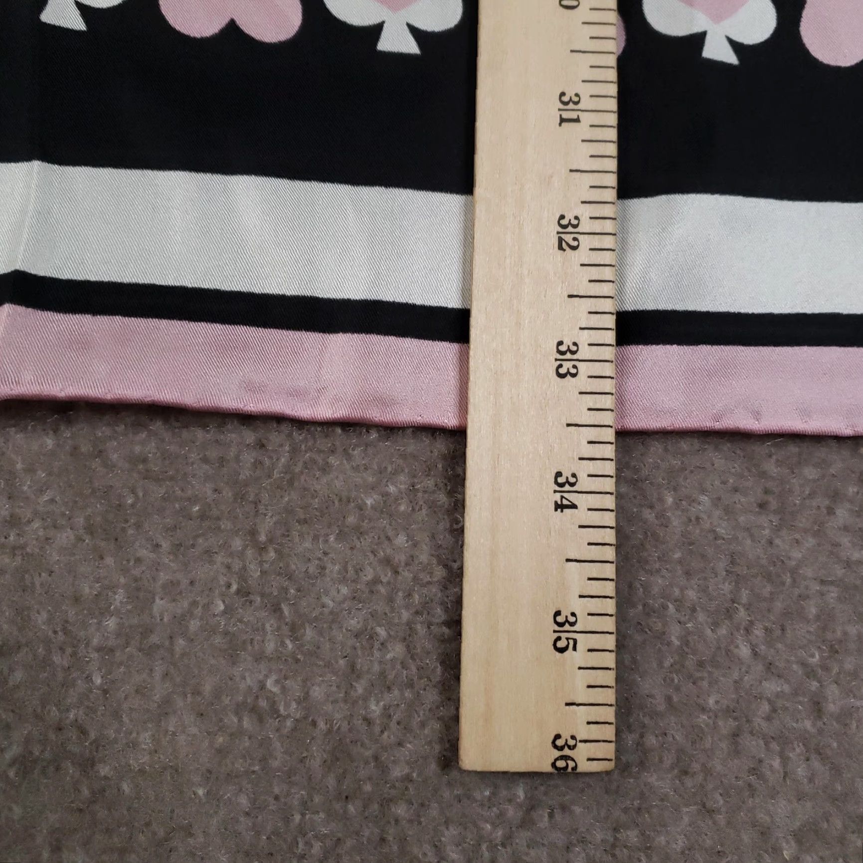 Pinko Kate Spade Scarf Womens Square Scarf 33x33in Pink Black Silk Geometric Heart Pattern Size ONE SIZE - 4 Thumbnail