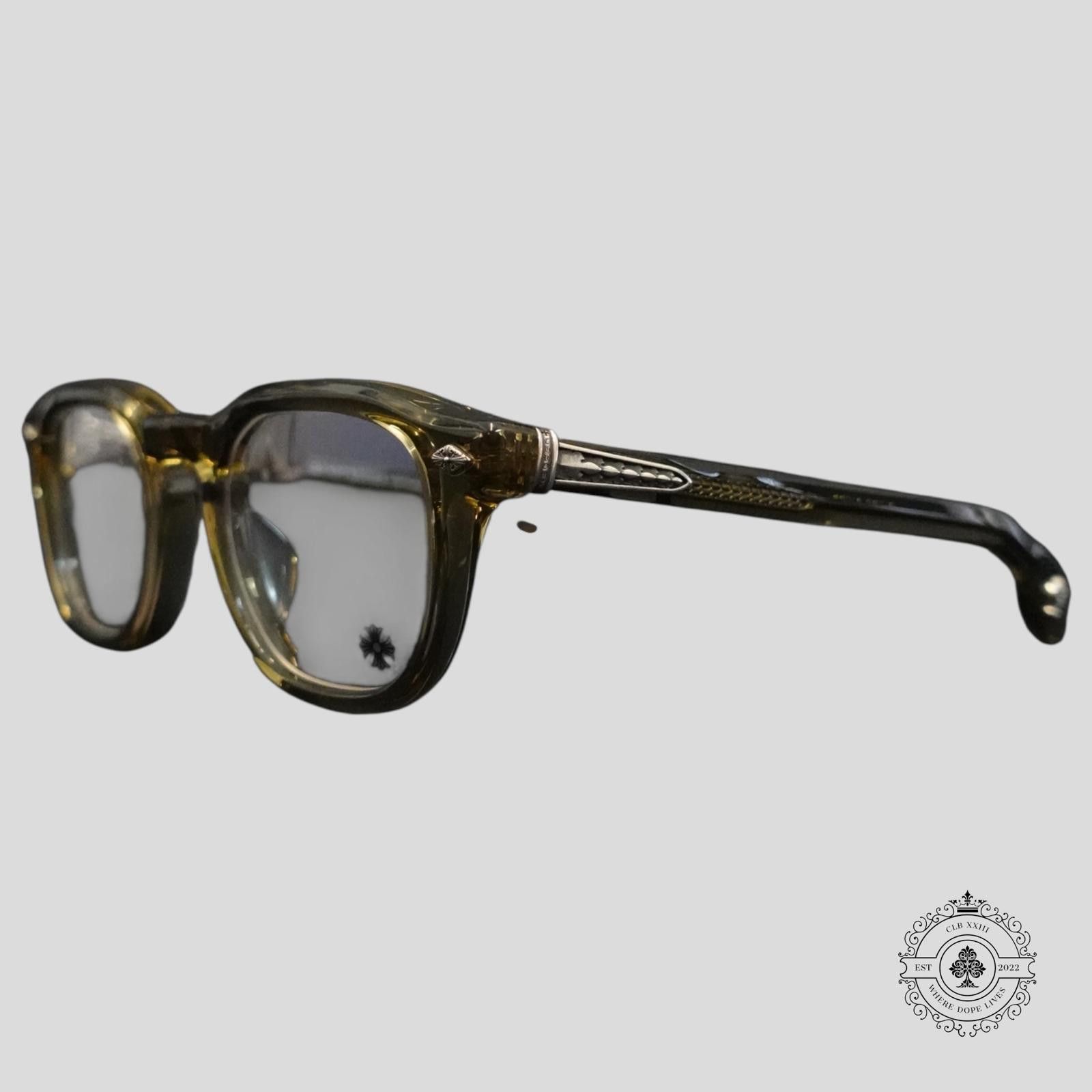 Chrome Hearts Chrome Hearts Chirp Chirp Glasses in Olive/Silver Size ONE SIZE - 1 Thumbnail