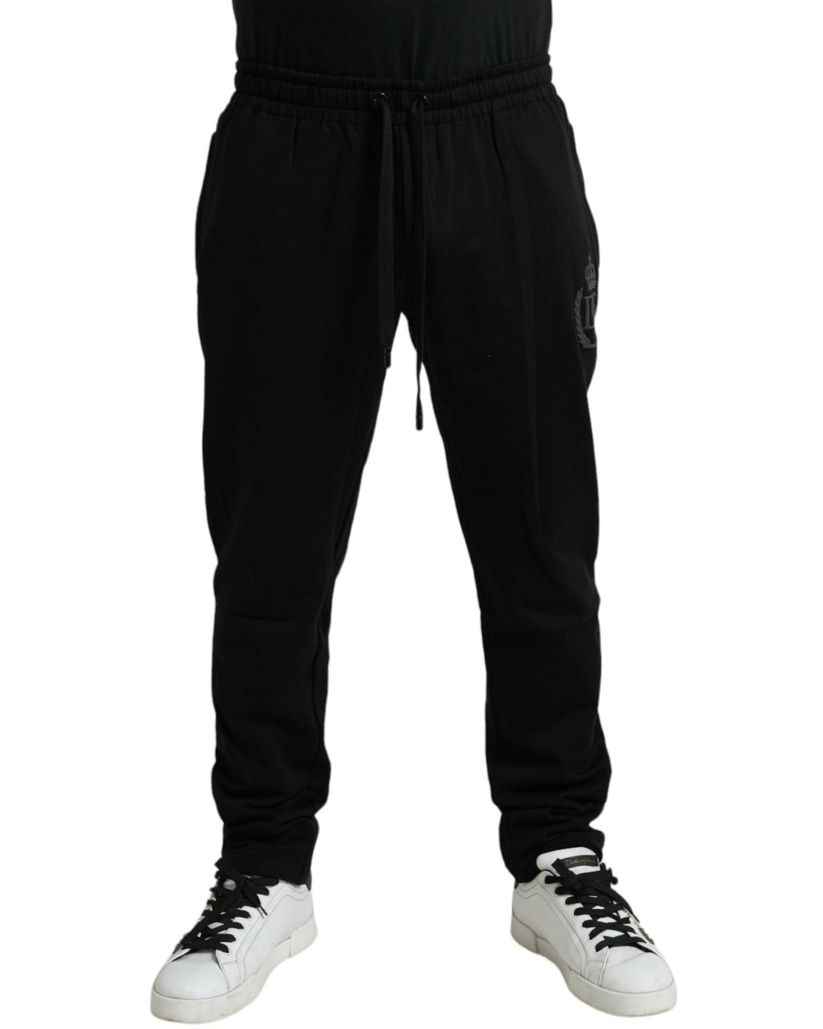 image of Dolce Gabbana Cotton Logo Jogger Pants in Black, Men's (Size 38)