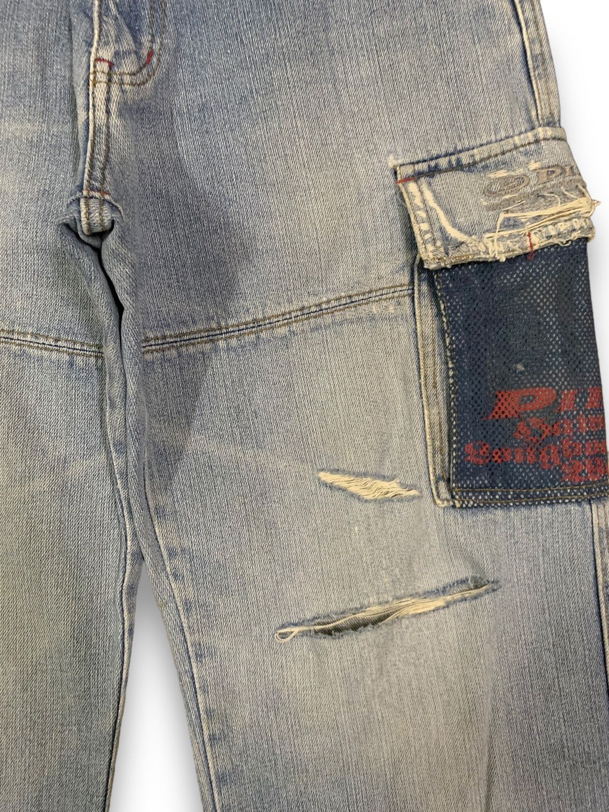 JNCO Y2K Piko Hawaiian Multi-pockets Distressed Baggy Cargo Jeans Size US 31 - 9 Thumbnail