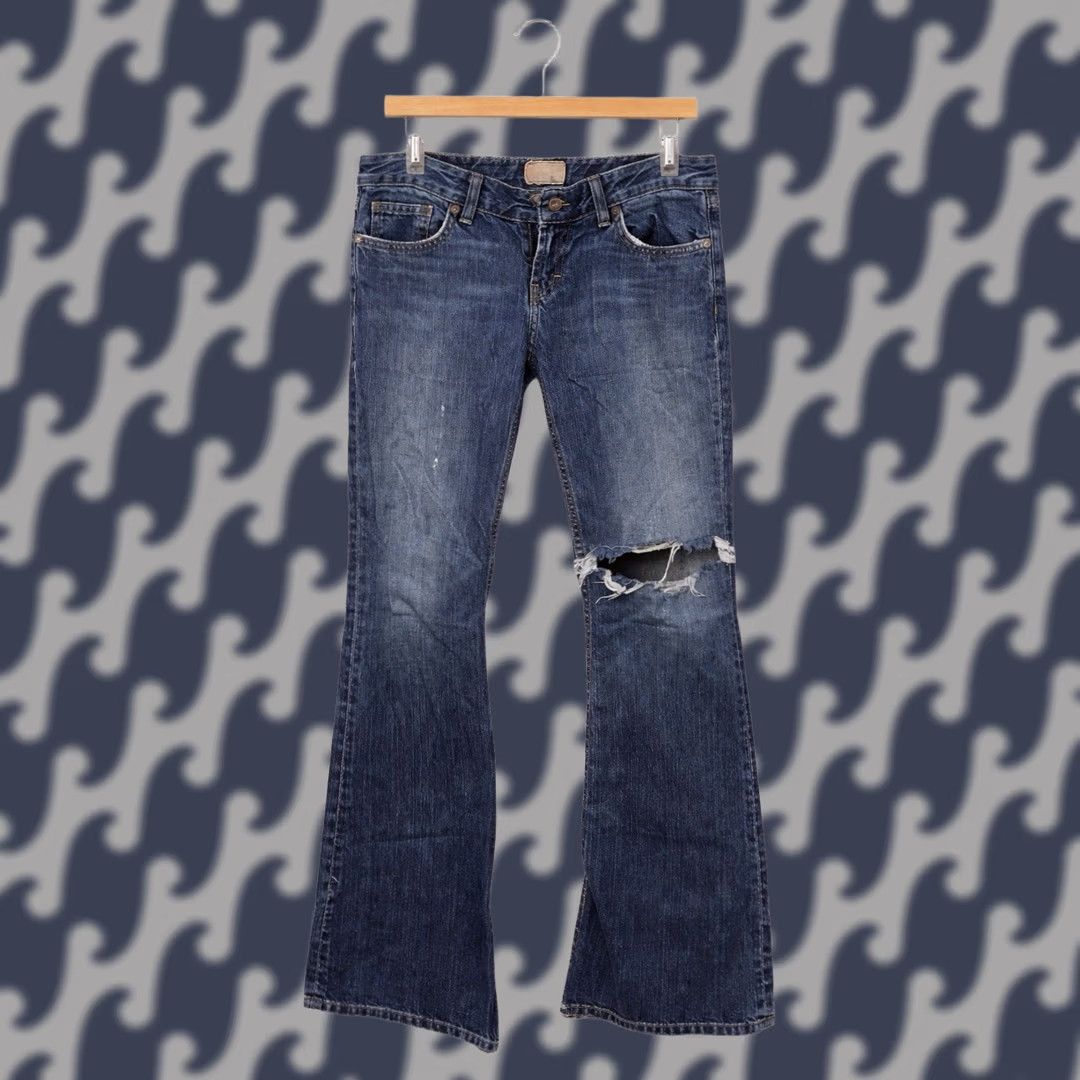 BKE VINTAGE BKE Sabrina Jeans Low Rise Bootcut Jeans Women 26 Blue Distressed Stretch 2000s Y2K Women’s Jeans Size 26" / US 2 / IT 38 - 1 Thumbnail