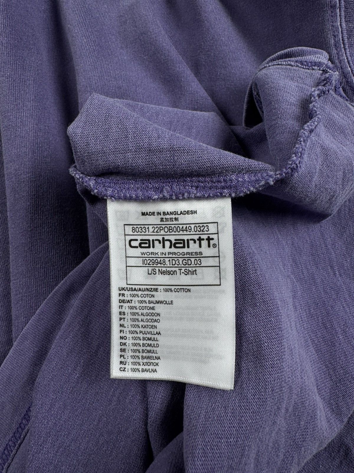 Carhartt Carhartt Nelson Men’s Large Rap Purple Washed Longsleeve Sweatshirt T Shirt Tee Size US L / EU 52-54 / 3 - 9 Thumbnail