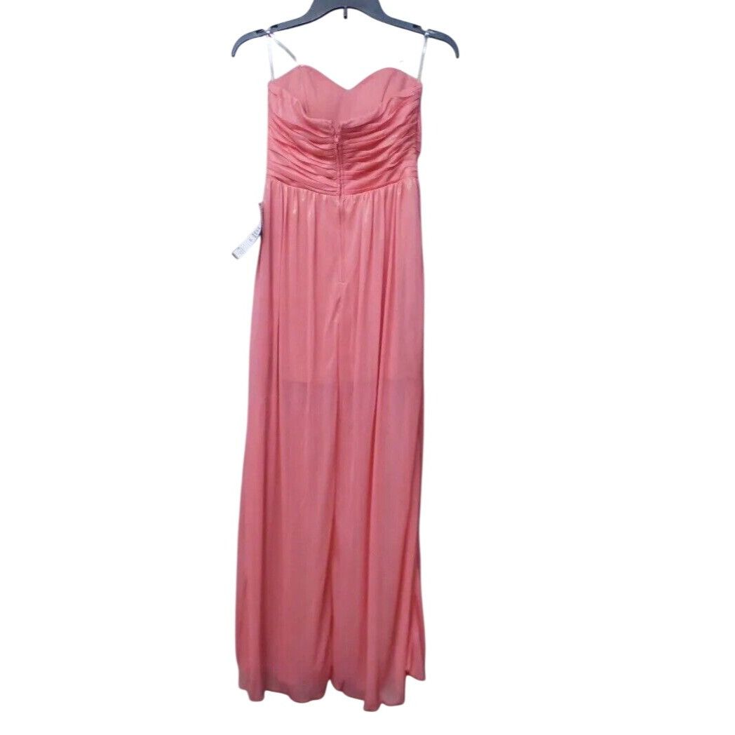 Other Teeze Me Junior’s Ruched Chiffon Sweetheart Gown, Guava Col Size ONE SIZE - 7 Thumbnail