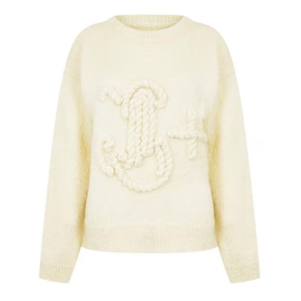 Jil Sander o1g2r1mq1024 Logo Sweater in Cream Size XXS / US 00 / IT 34 - 1 Thumbnail