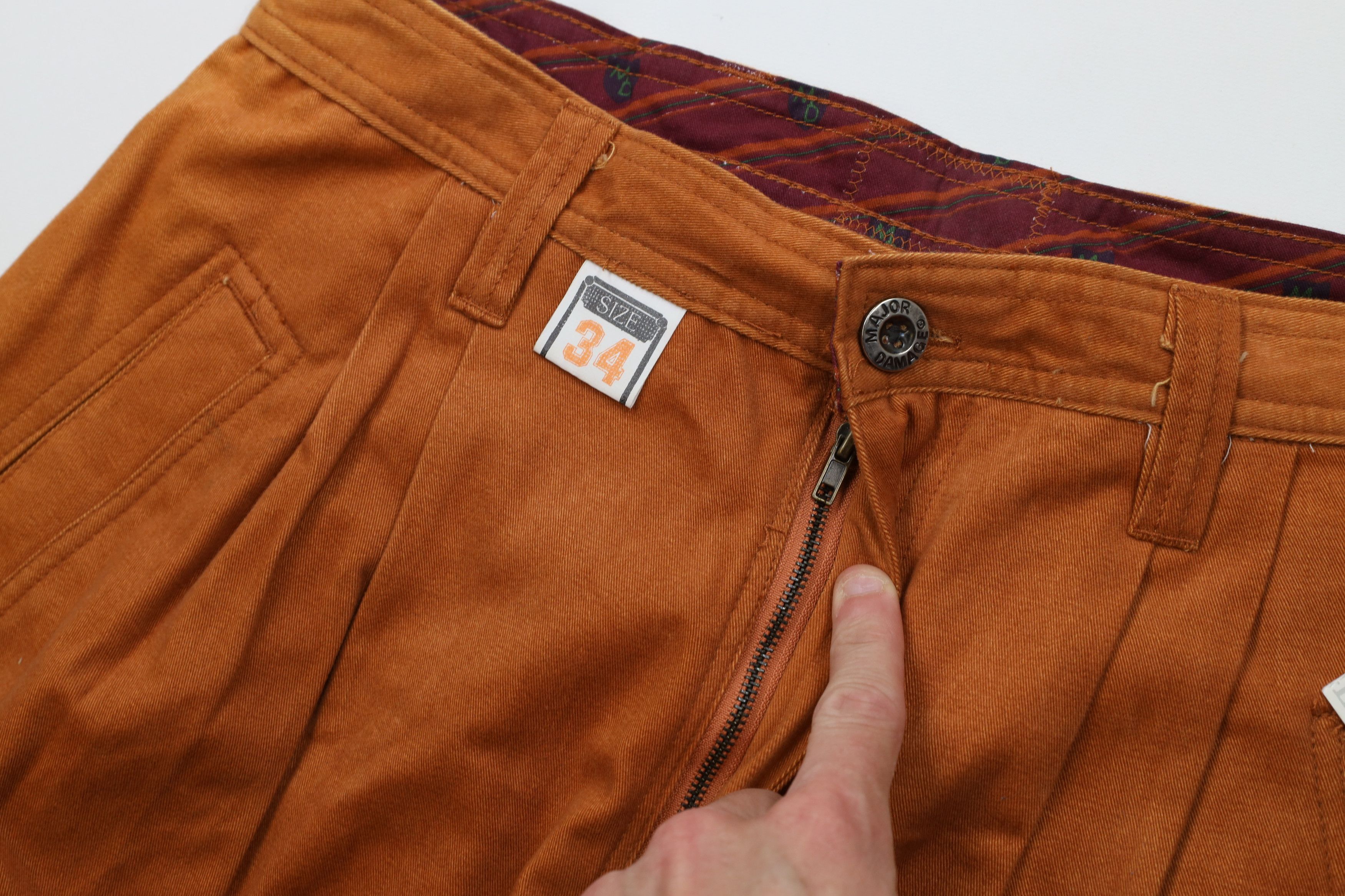 Vintage Deadstock Vintage 90s Streetwear Cuff Tapered Pants Orange Size US 34 / EU 50 - 7 Thumbnail