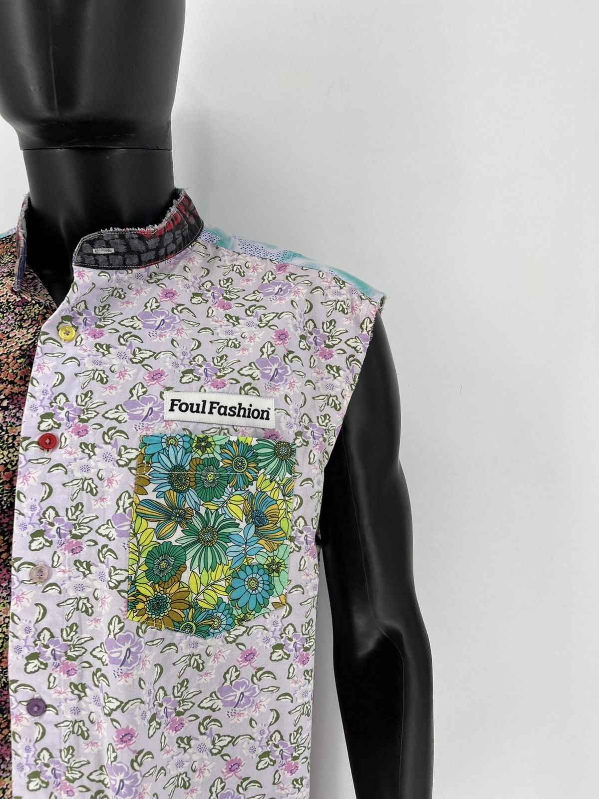 Japanese Brand Vintage Y2K Japanese Brand Foul Fashion Patchwork Shirt Size US XXL / EU 58 / 5 - 6 Thumbnail