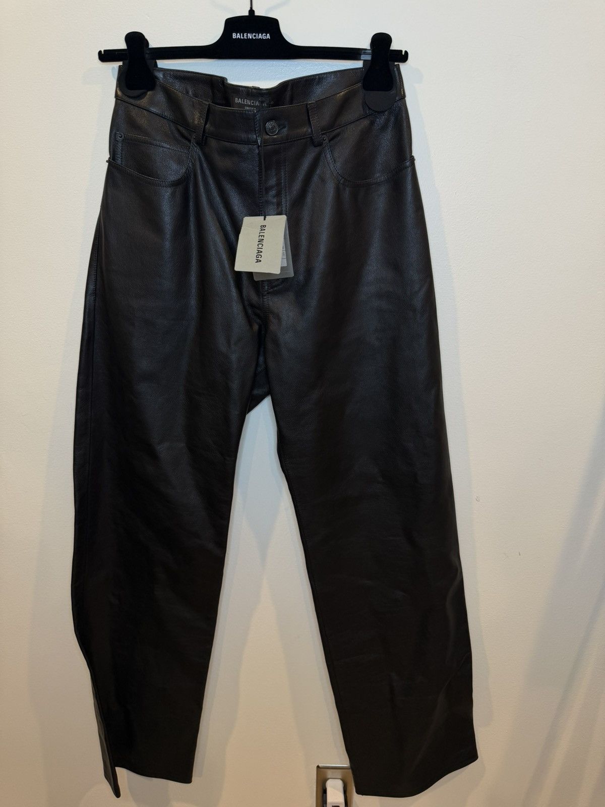 Balenciaga Balenciaga Soft Matte Leather Pants Size US 31 - 1 Thumbnail