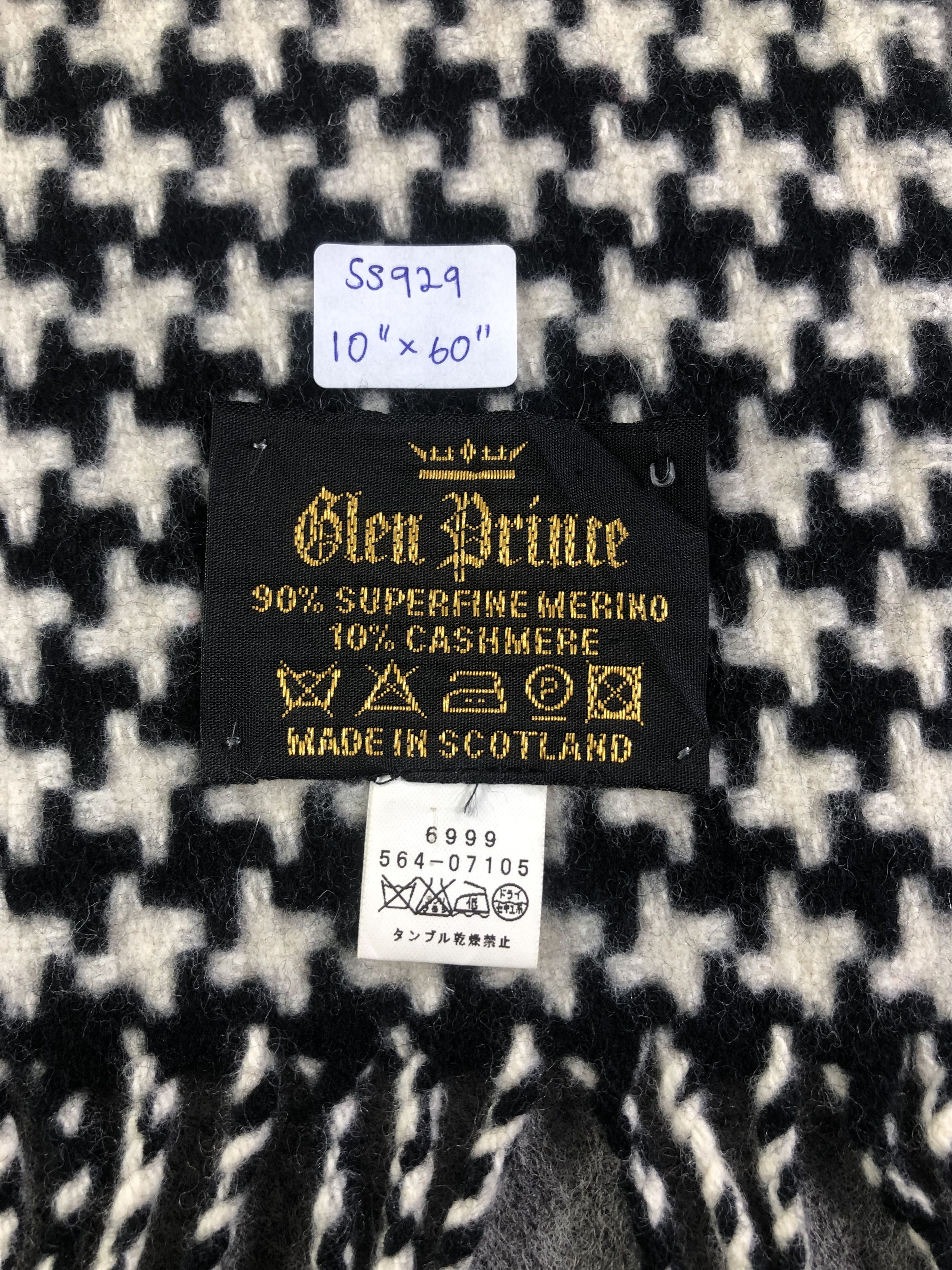 Vintage Glen Prince Merino Houndstooth Scarf / Muffler / Neckwear Size ONE SIZE - 4 Thumbnail