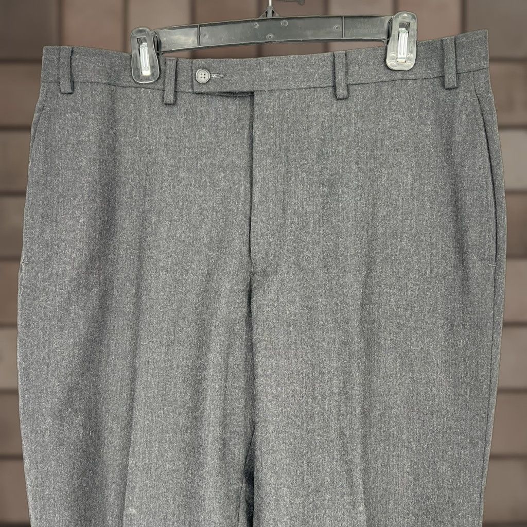Ralph Lauren Lauren Ralph Lauren Dress Pants Mens 35x31 Charcoal Gray 100% Wool Slim Flat Front Zip Inseam 31 in Regular Color Gray Mens Dress Pants Size US 35 - 1 Thumbnail
