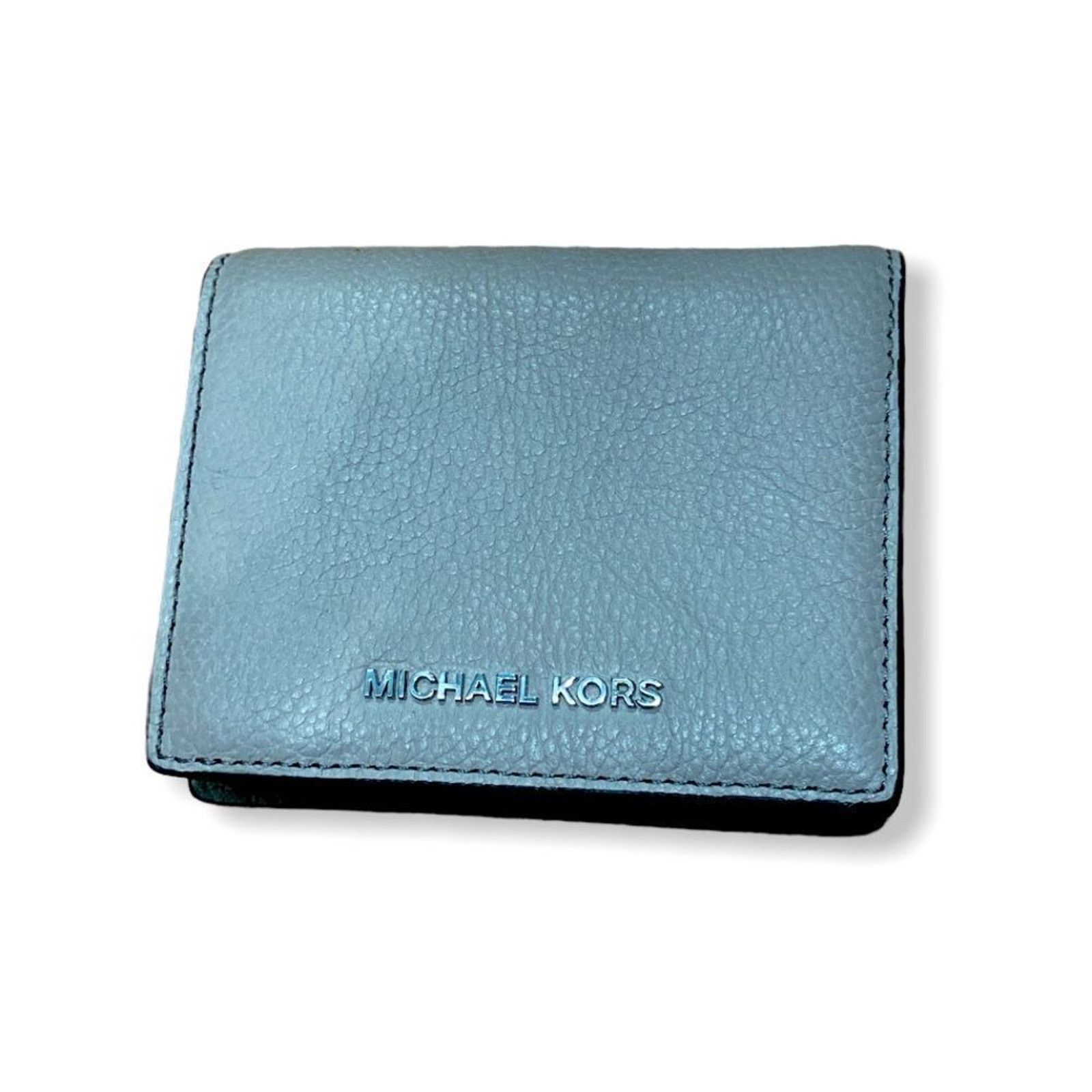 Michael Kors MICHAEL KORS Gray Pebbled Leather Bi-Fold Wallet Coin Purse Size ONE SIZE - 1 Thumbnail