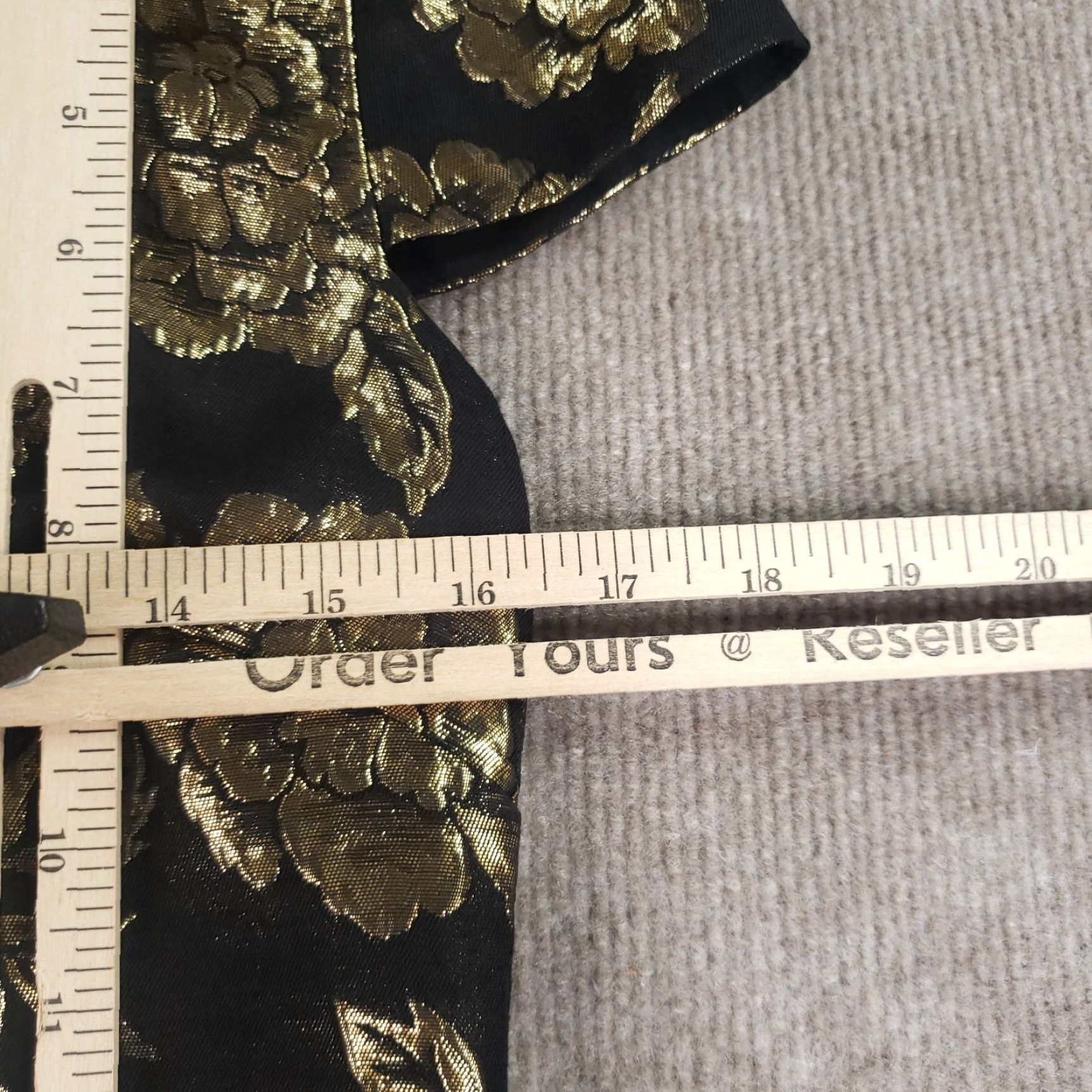 Sam Edelman Sam Edelman Dress Womens Size 4 Black Gold Floral Brocade Cap Sleeve Sheath Size S / US 4 / IT 40 - 3 Thumbnail