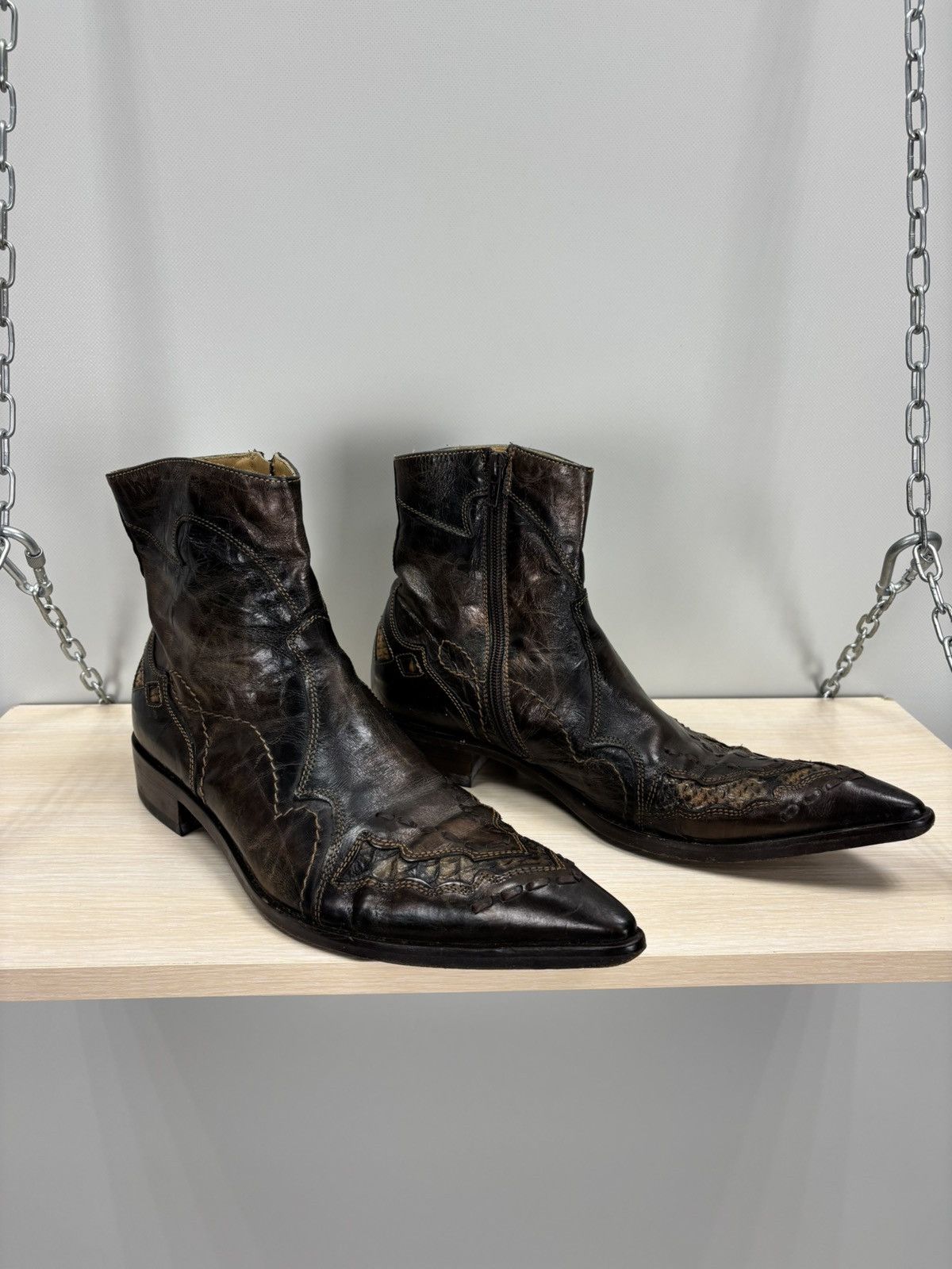NAVYBOOT Mens western boots Navyboot Size 41 Color Brown Size US 8 / EU 41 - 2 Thumbnail