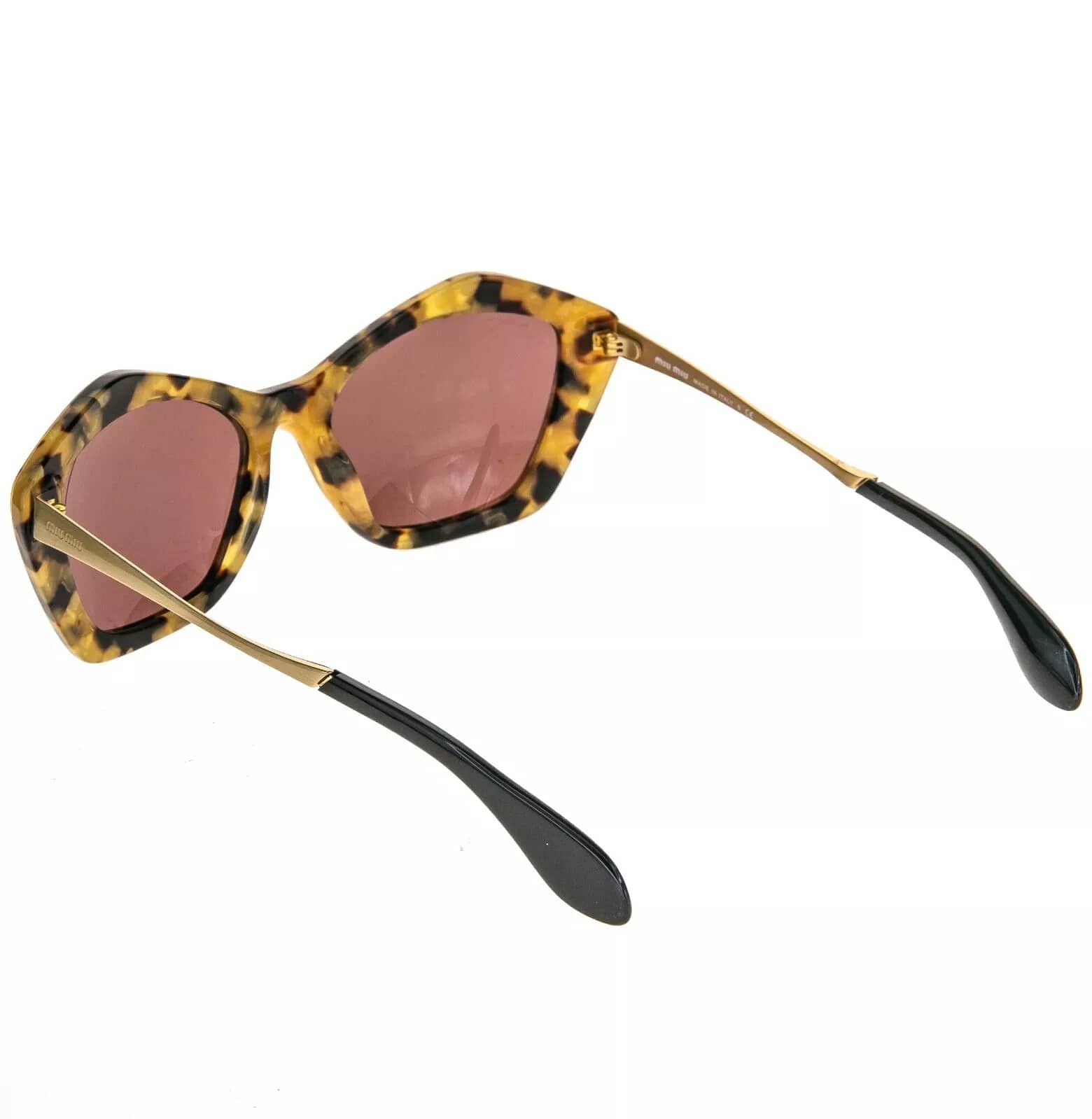 Miu Miu MIU MIU 02O Antique Gold Havana Red Cat Eye Geometric SMU02O Size ONE SIZE - 6 Thumbnail