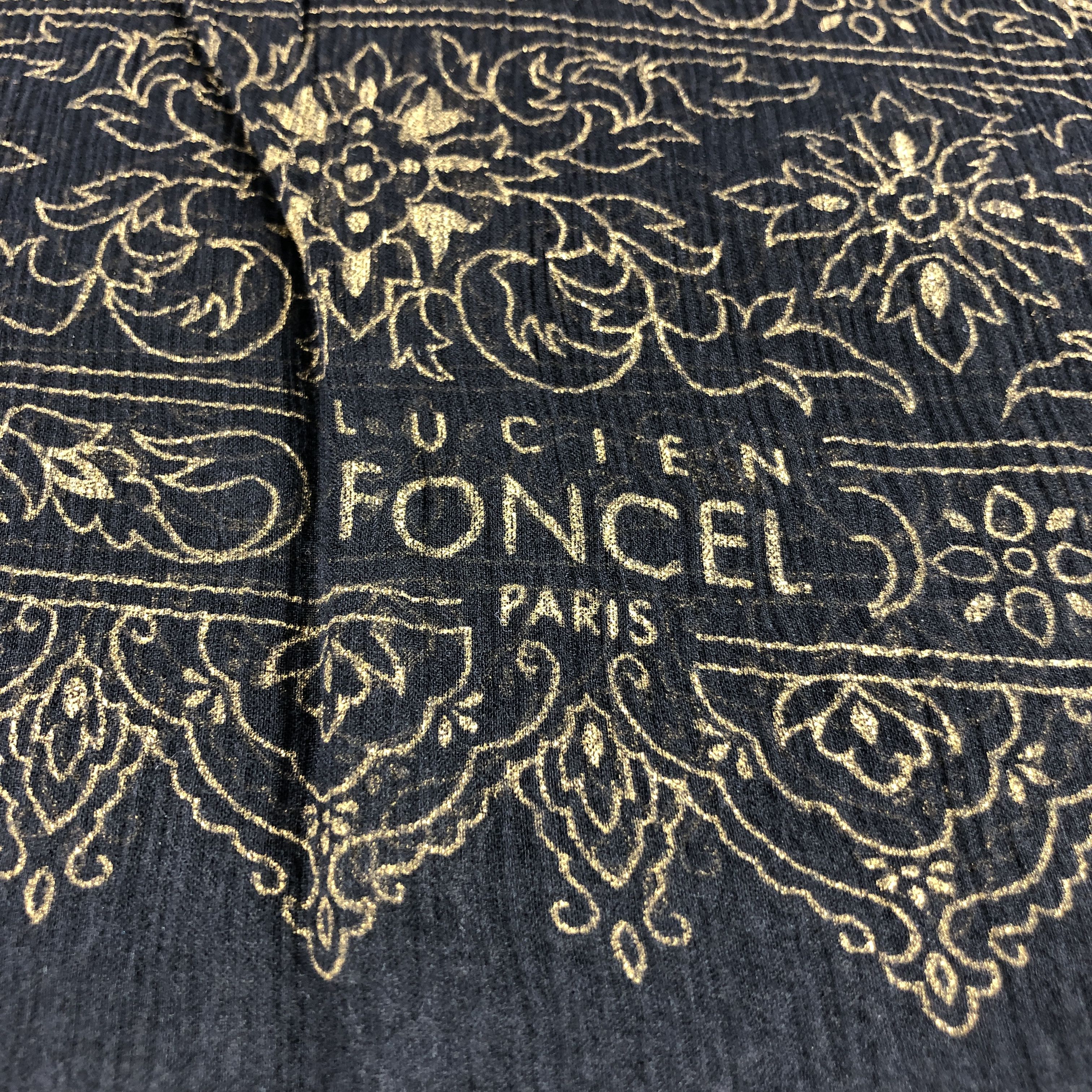 Vintage Lucien Foncel Luxury Silk Stole Silk Scarf M1091 Size ONE SIZE - 4 Thumbnail