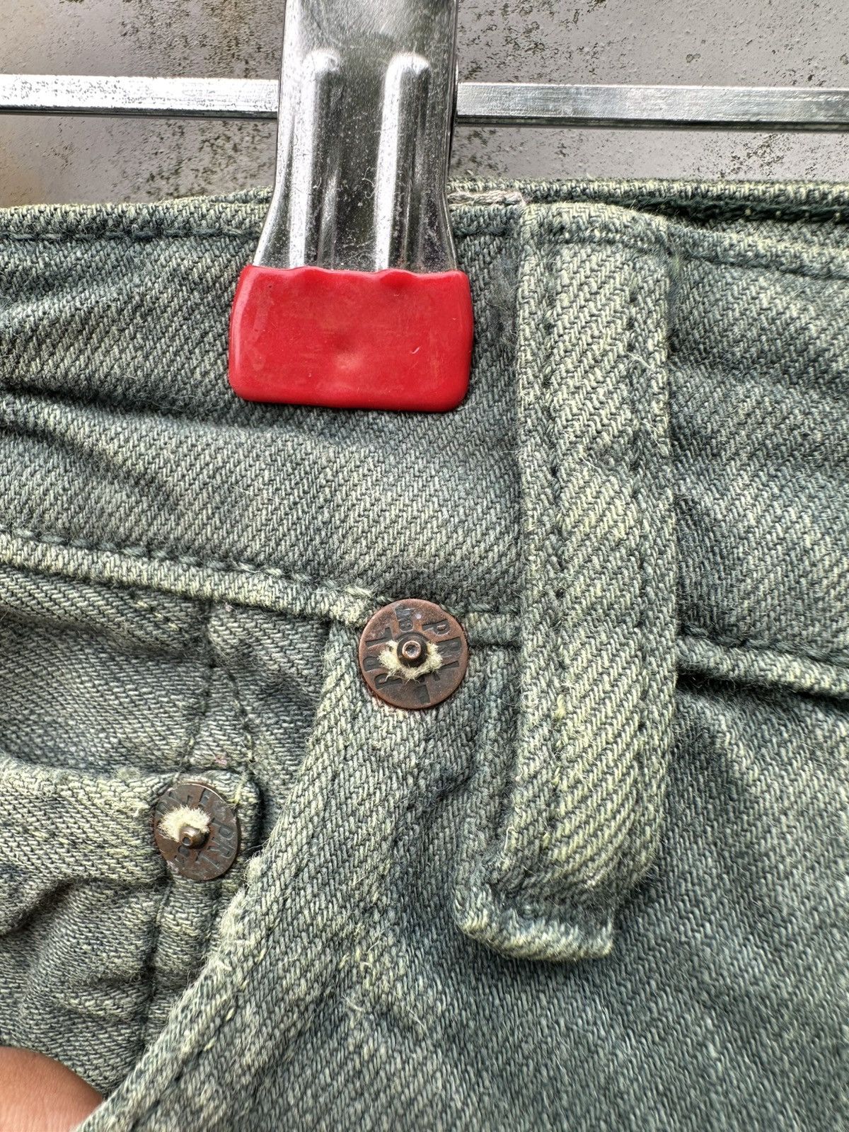 Ralph Lauren THRASHED Vintage RALPH LAURENT Faded Green Baggy Jeans Size US 32 / EU 48 - 14 Thumbnail