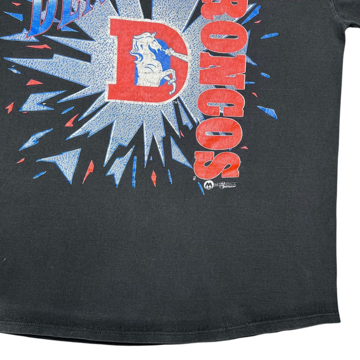 NFL × Vintage 90s NFL Denver Broncos Shattered Glass Mendez Sportswear Tee Size US XL / EU 56 / 4 - 7 Thumbnail
