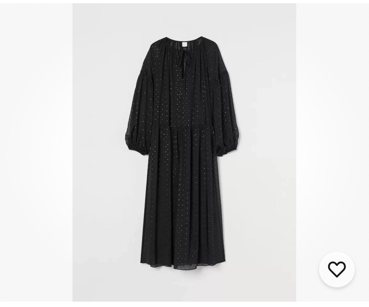 H&M H&M LONG BLACK POLKA DOT SHIMMERING PATTERN CHIFFON DRESS Size XL / US 12-14 / IT 48-50 - 1 Thumbnail