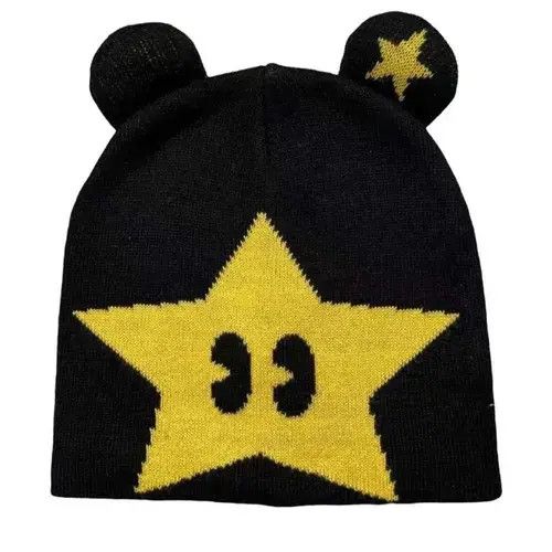 Other Hip Hop Yellow Star Beanie Hat Unisex Size ONE SIZE - 2 Thumbnail