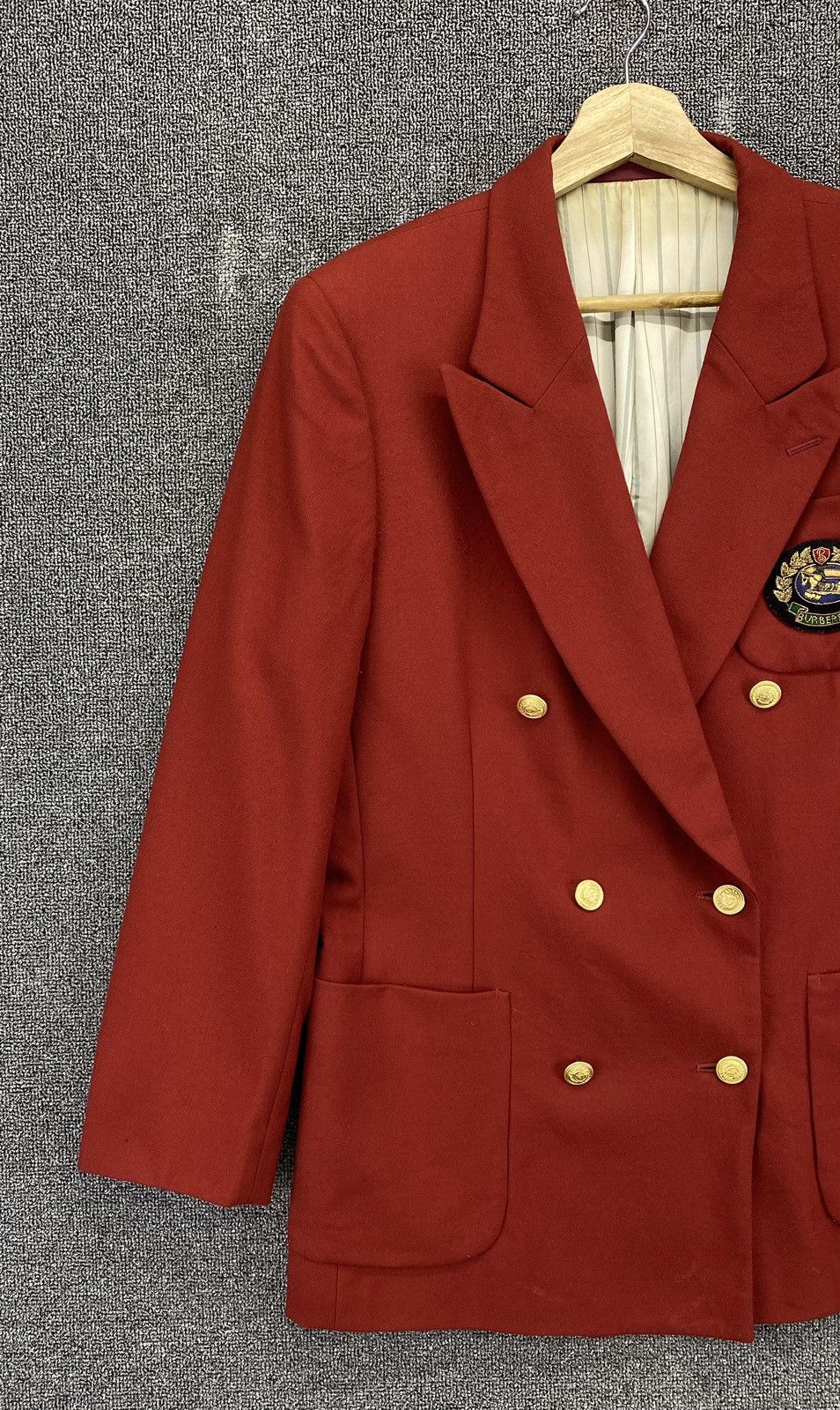 Burberry Vintage Burberry Rare Red Wool Blazer Coat Jacket Size US M / EU 48-50 / 2 - 4 Thumbnail