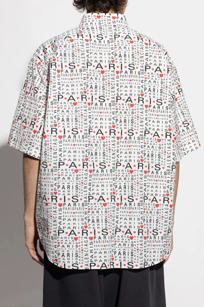 Balenciaga o1bcso1str0226 Love Paris Short Sleeve Shirt Multicolor Size US M / EU 48-50 / 2 - 3 Thumbnail