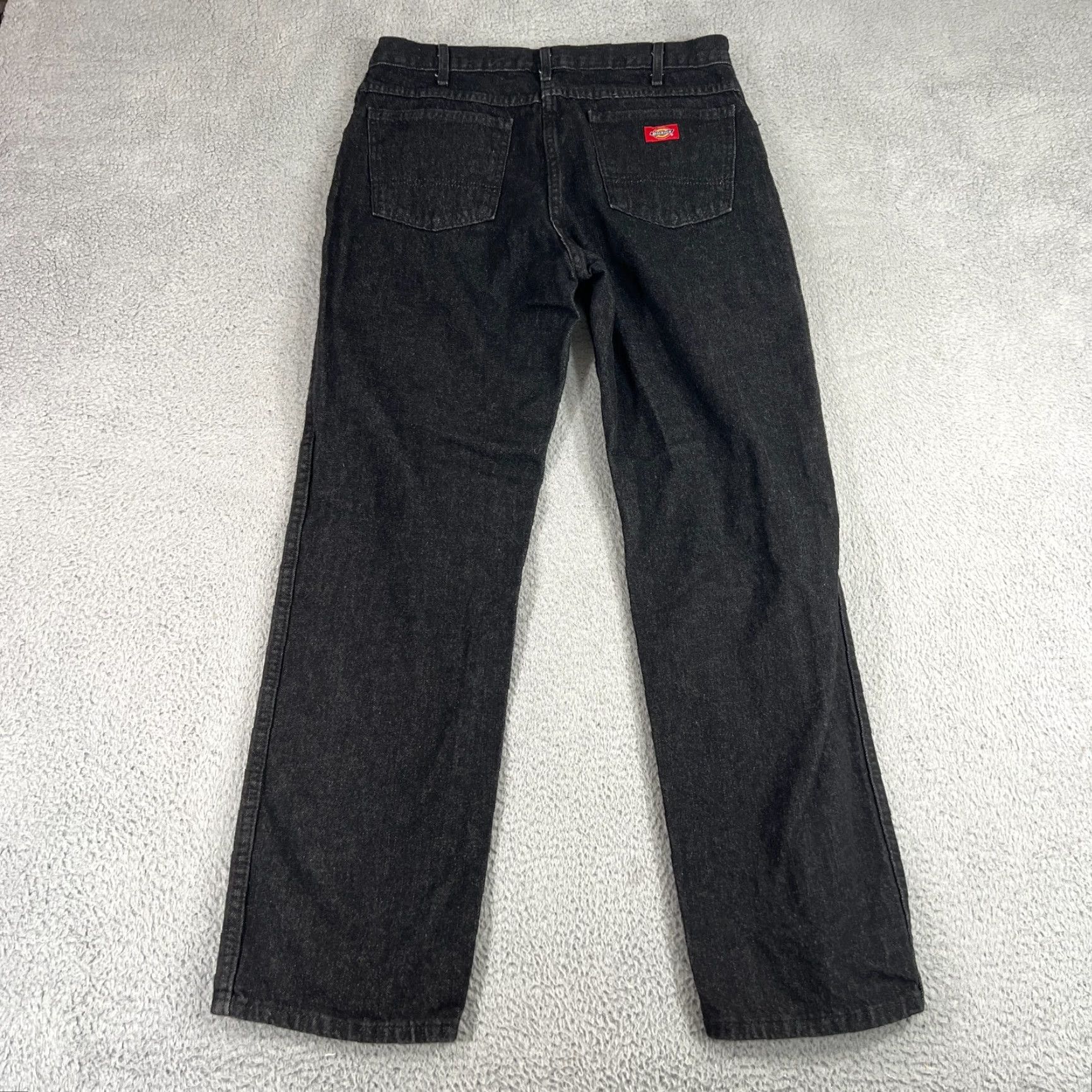 Dickies VINTAGE Dickies Jeans Mens 34x30 Regular Black Denim 5-Pocket Straight Fit Jeans 36x30 Inseam 30in Waist 36in Medium Rise Western Work Pants Mens Size US 34 / EU 50 - 6 Thumbnail