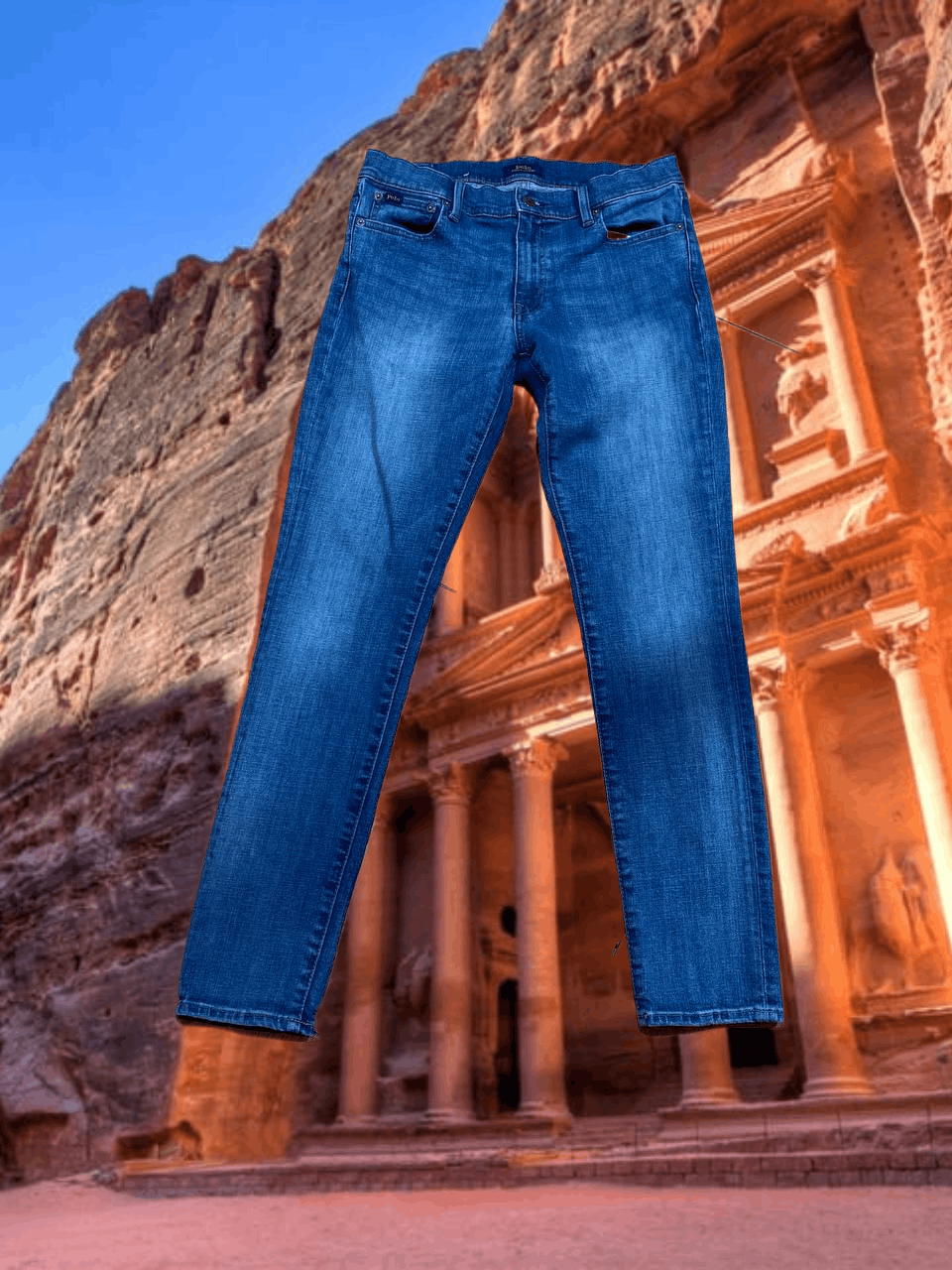 Polo Ralph Lauren Polo Ralph Lauren jeans pants blue crazy Y2K vintage Size US 29 - 1 Thumbnail