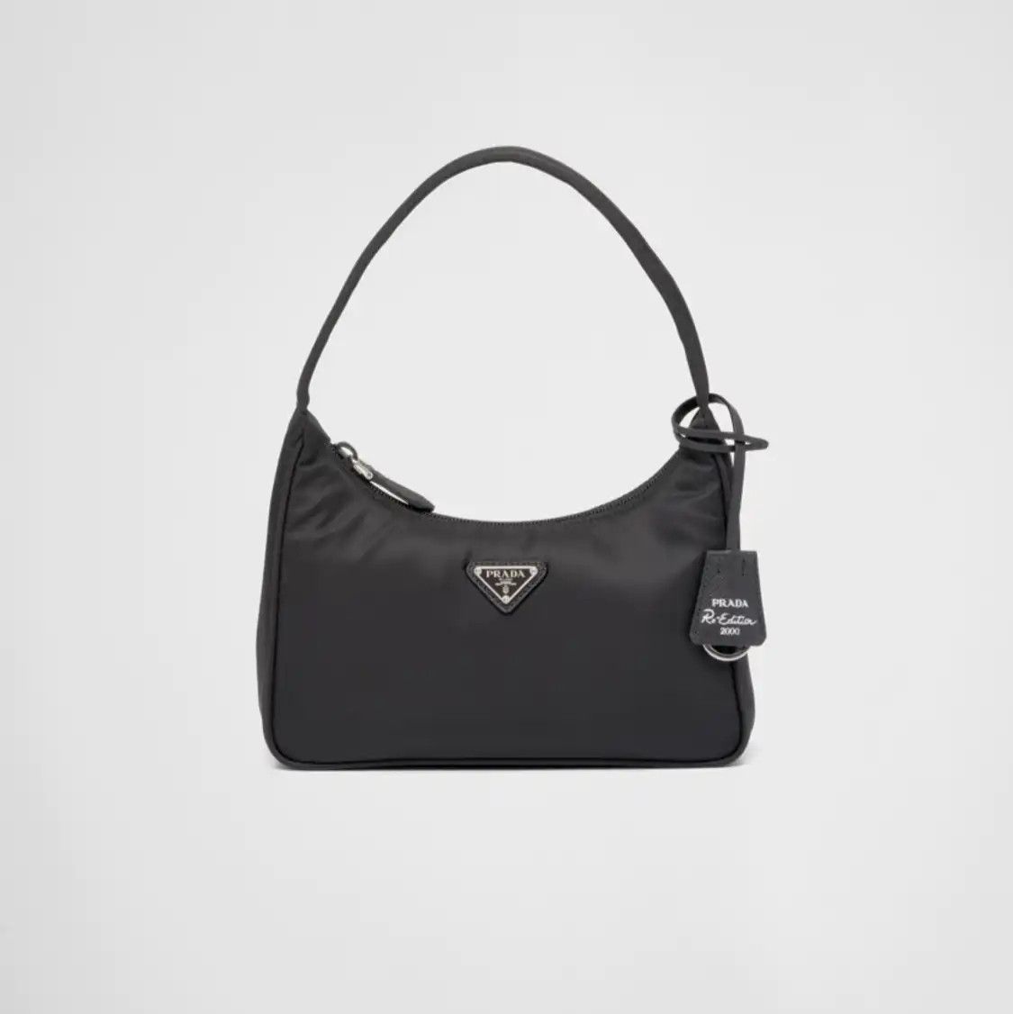 Prada Re-Edition 2000 Mini Black Nylon Logo Handbag, Women's